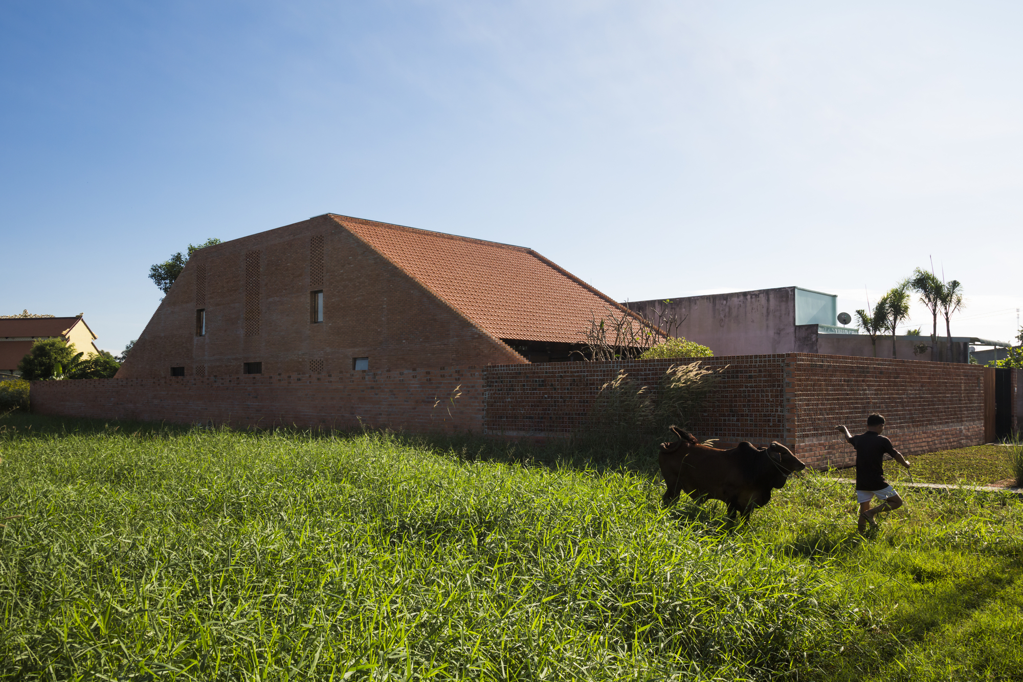 Traditional Vietnamese House in Long An, Full of Red Bricks