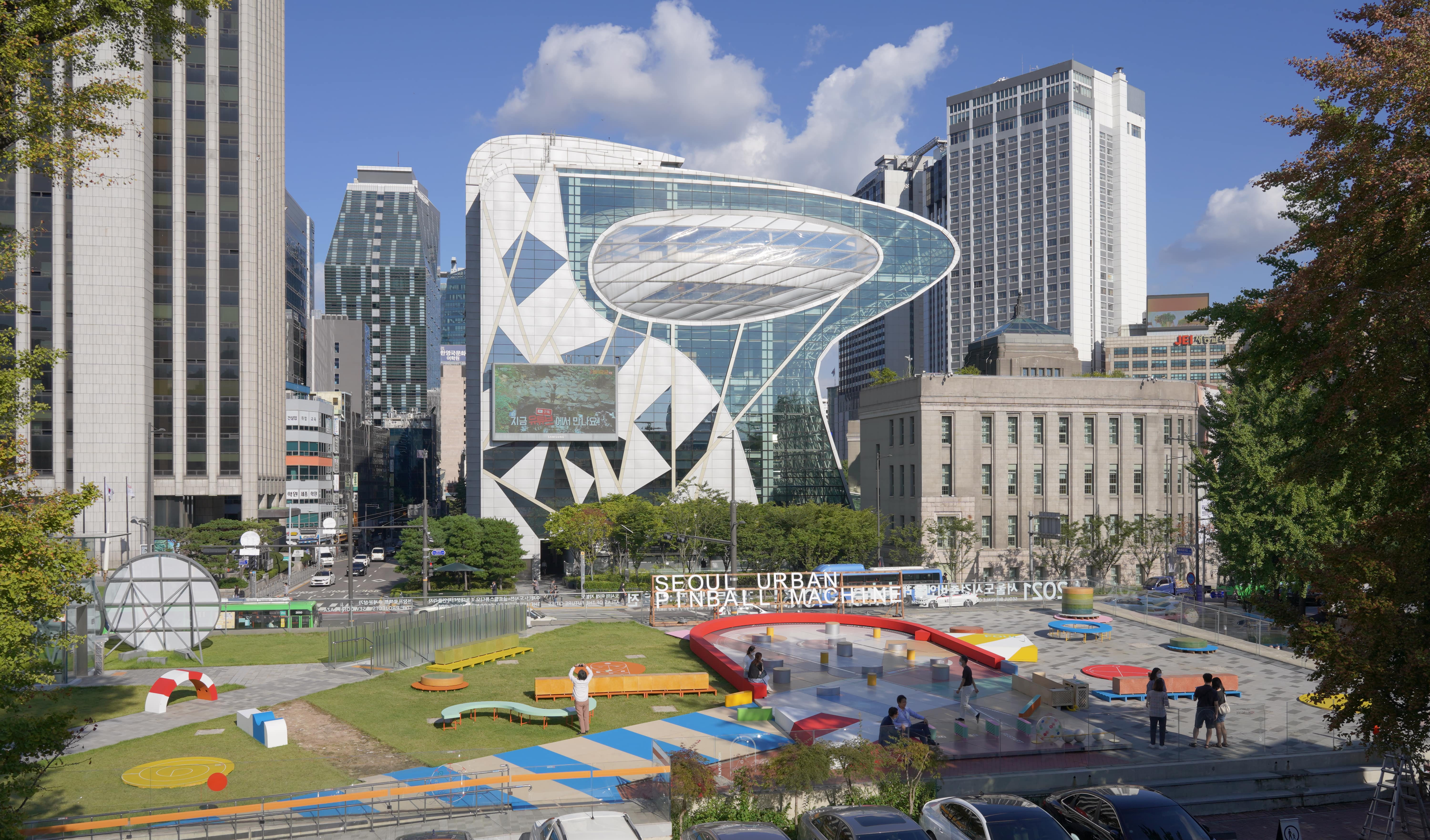 Heech Studio Revives Museum Slopes with Large-Scale Pinball Playground