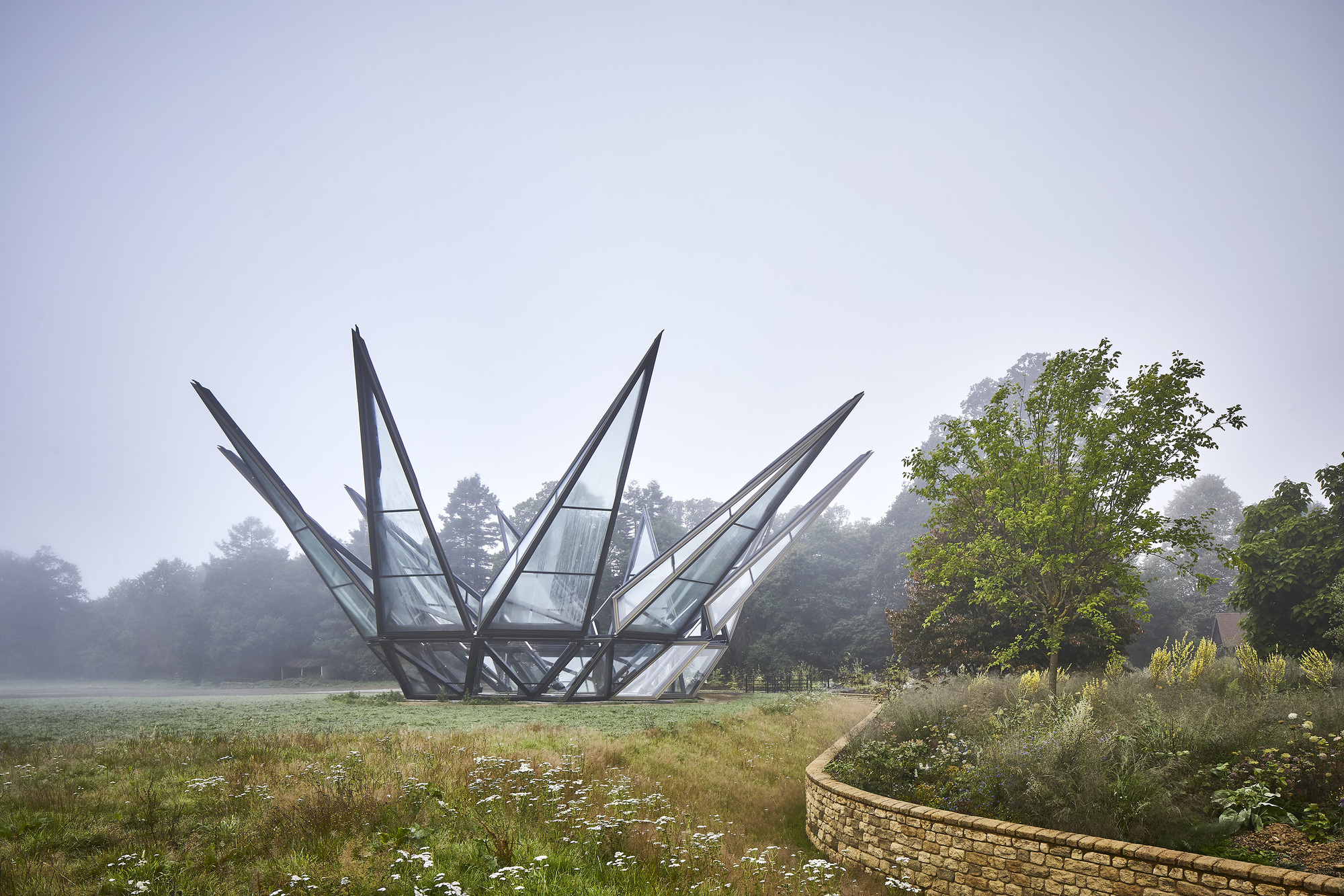 Kinetic Glasshouse: Giant Flower Buds Terrarium to Protect Rare Plant Species