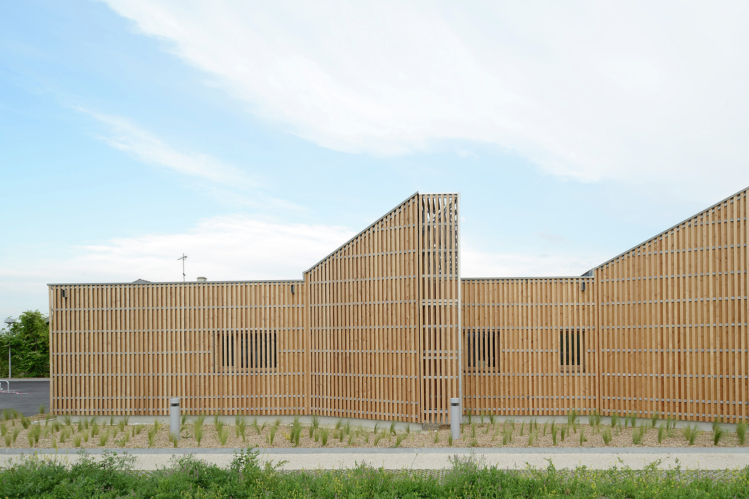 Health Municipal Clinic, Wood Framed Building in Void-Vacon