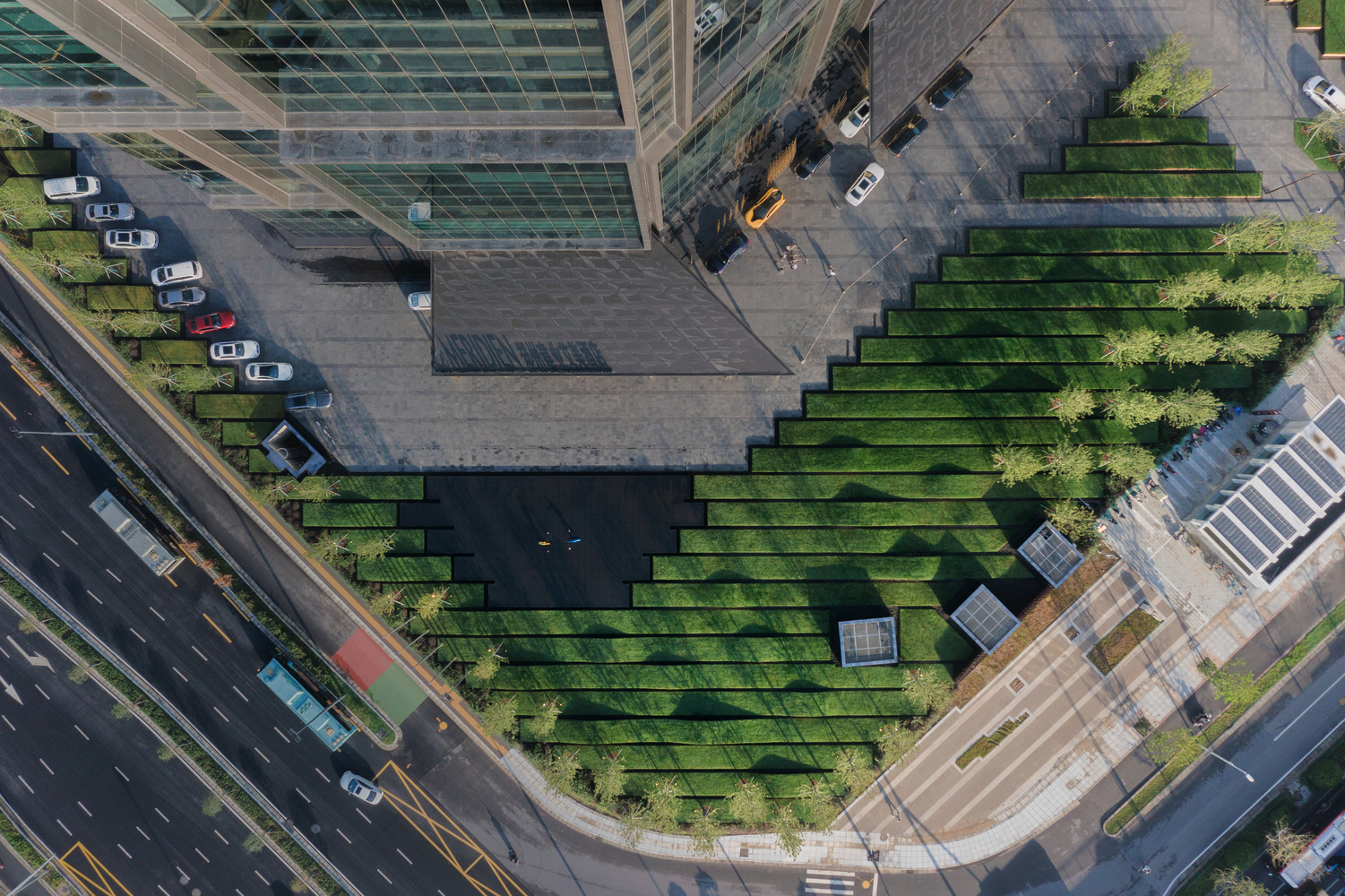 This landscape is also a public space for the community around the hotel