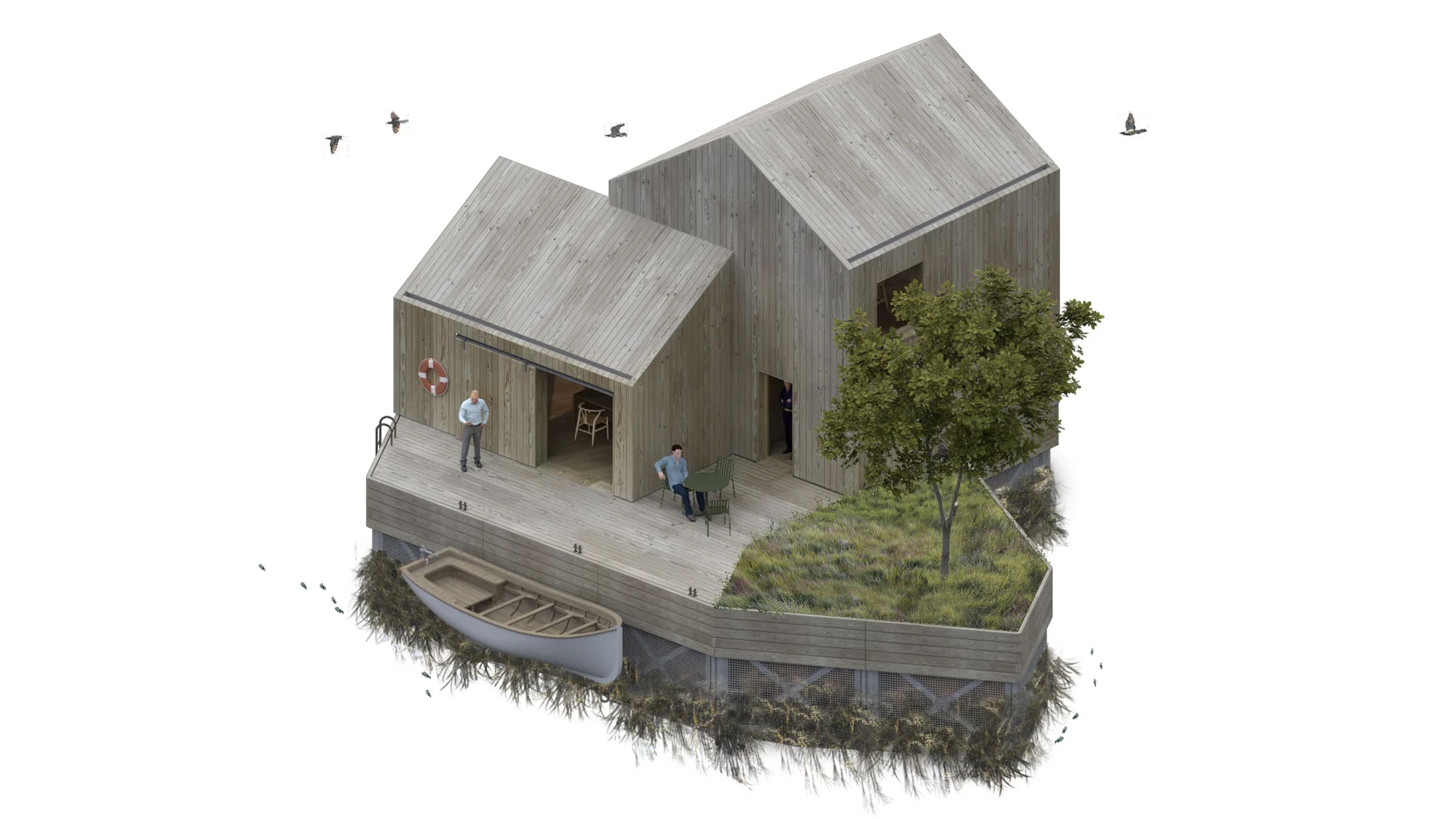 Residential modeling built on modules from recycled plastic