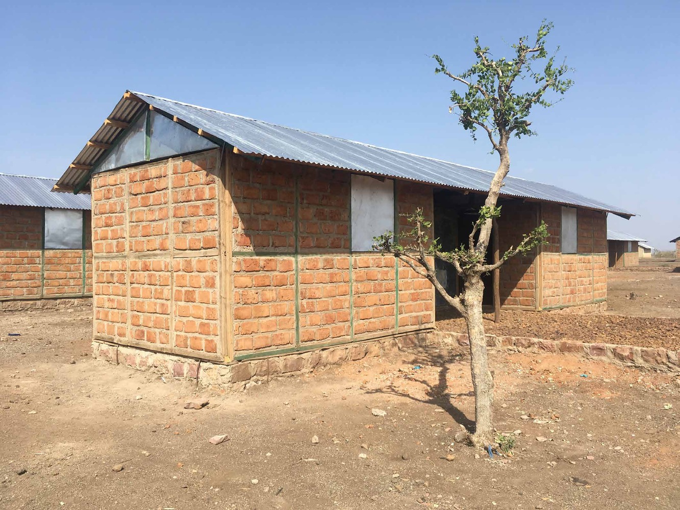 Type B prototype by Shigeru Ban Architects, Philippe Monteil, and the Volunteer Network of Architects for refugee shelters in Kenya
