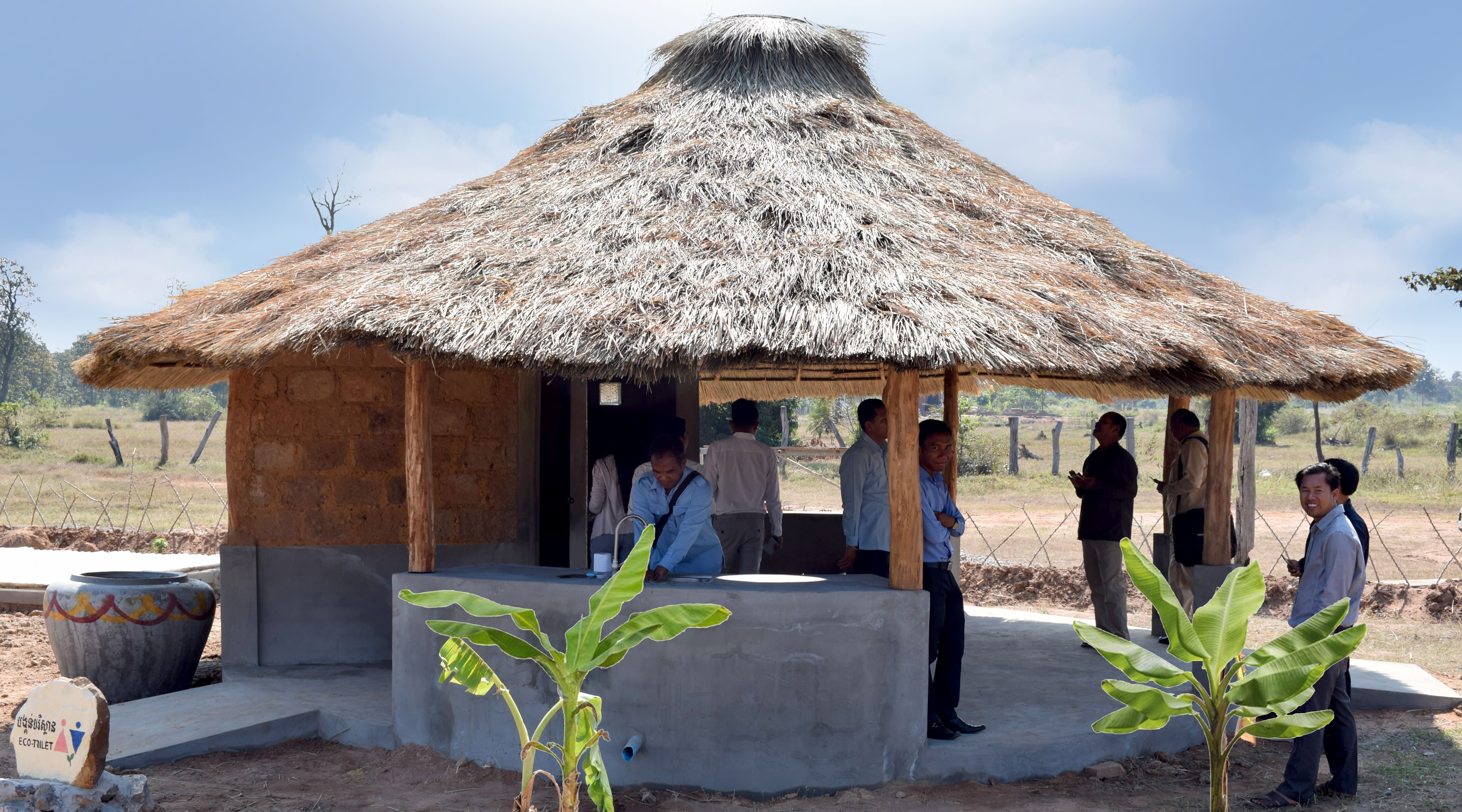 Biogas toilet built separately from the main building