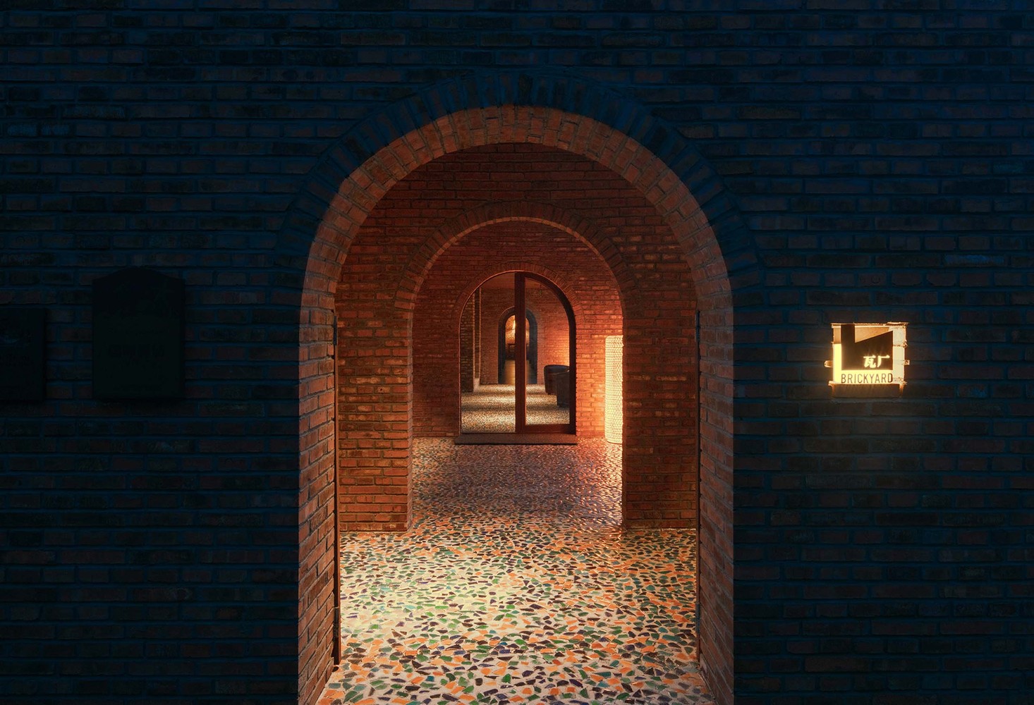  Old kiln with mosaic flooring of glazed tiles