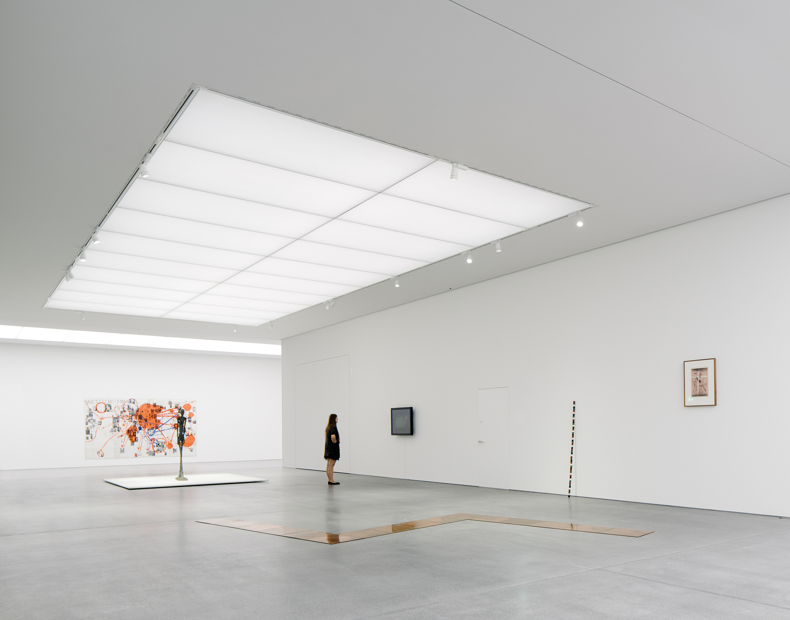 The hall inside the Bundner Kunstmuseum serves as a temporary exhibition space