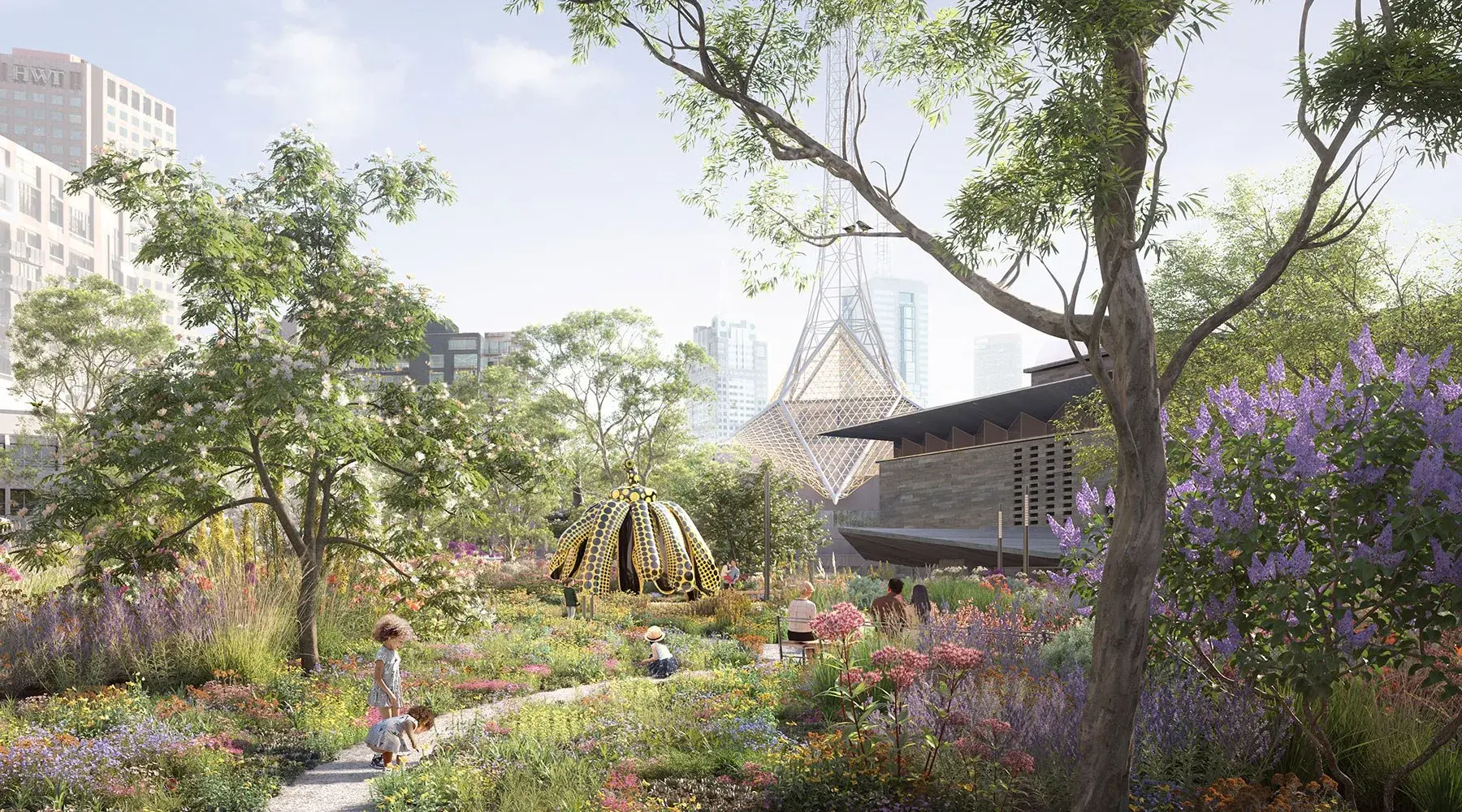 The Garden Features a Mult-Layered Planting Design (cr: Melbourne Arts Precinct)