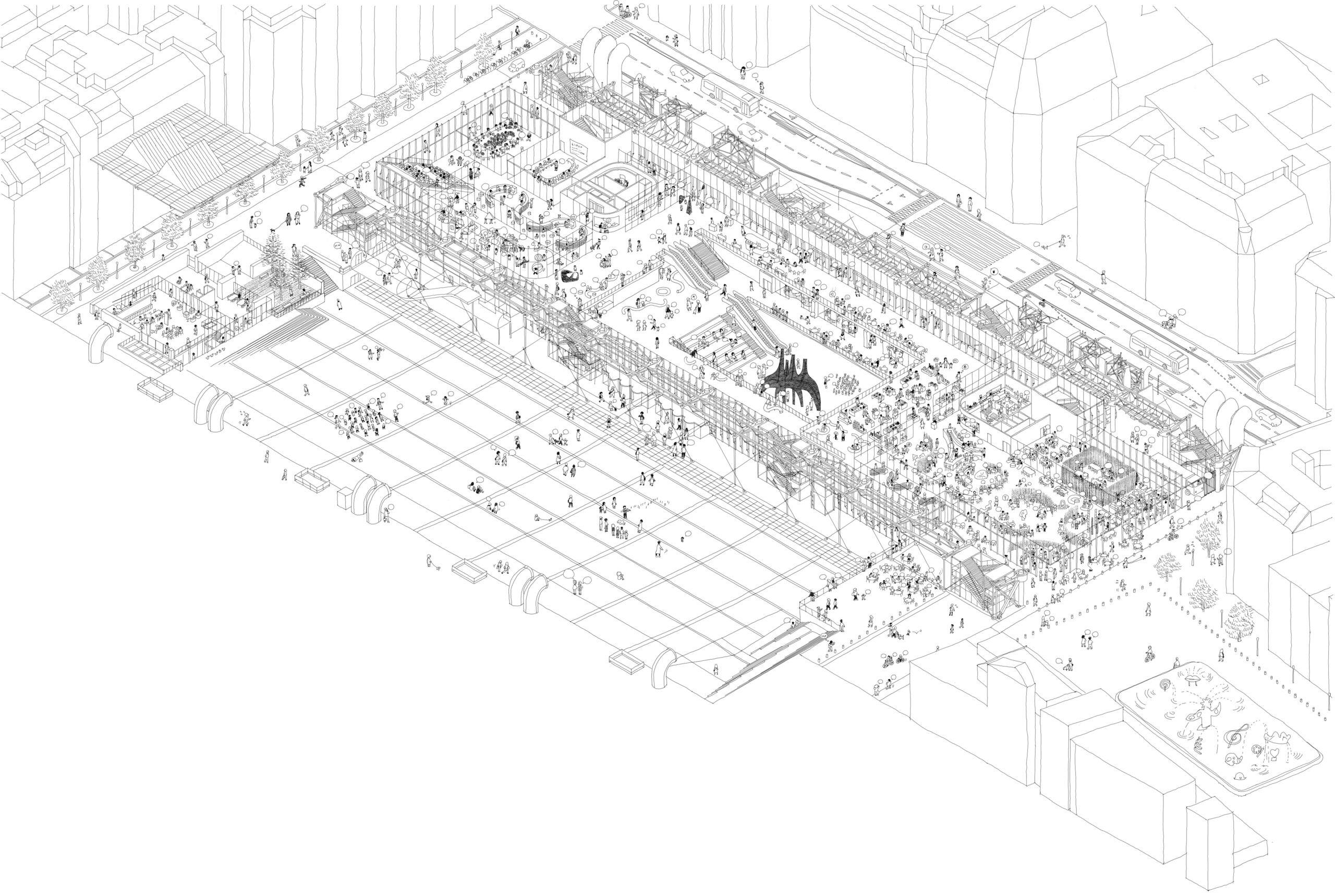 Isometric diagram (cr: Moreau Kusunoki Architectes)