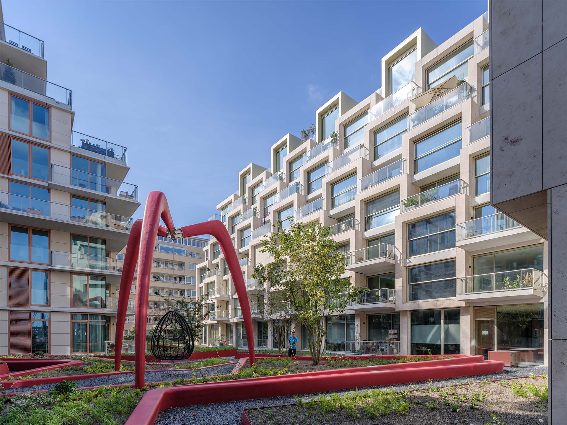 The Grid with the arrangement of the balconies as the facade