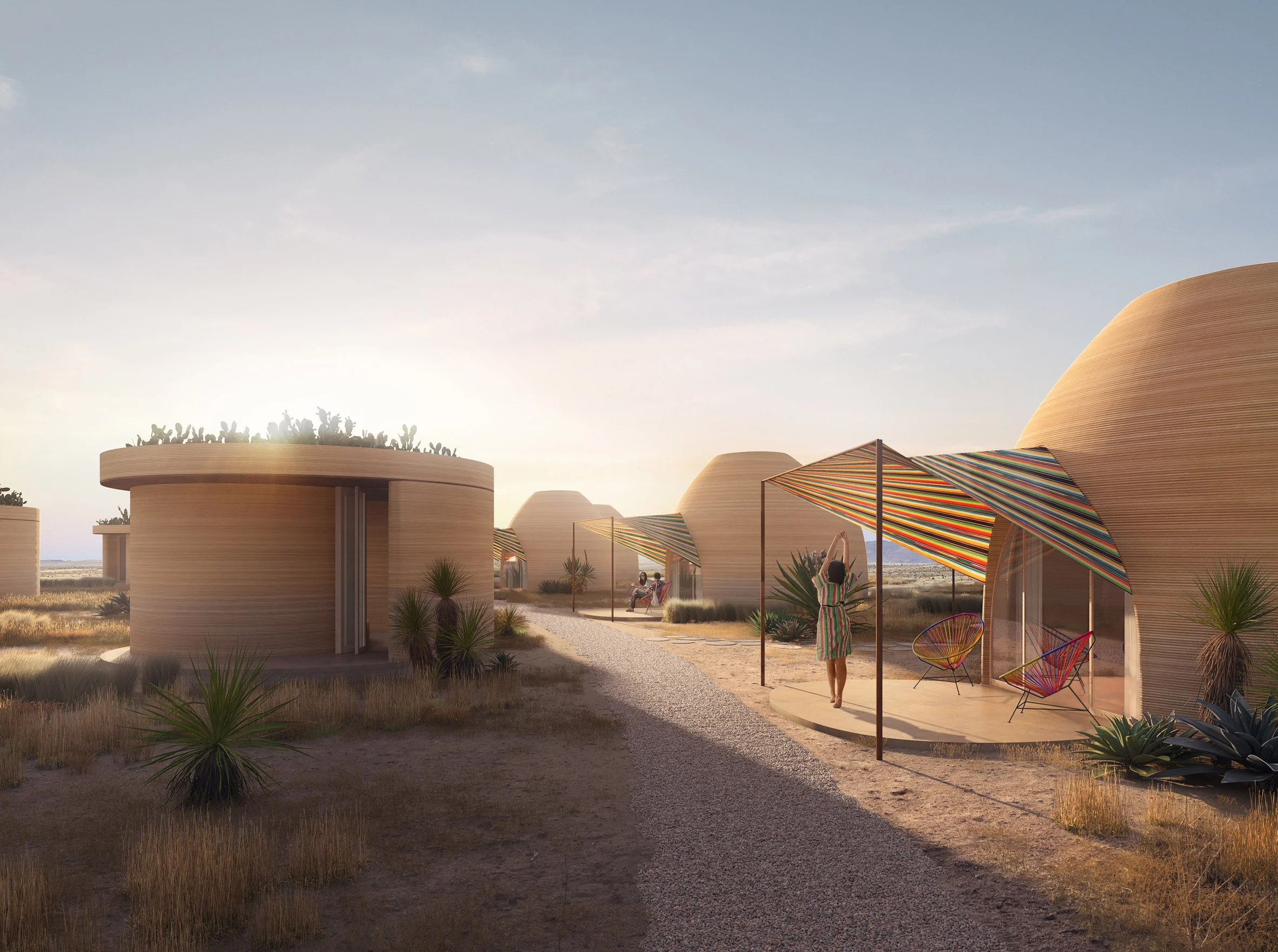 El Cosmico's design matches the desert environment