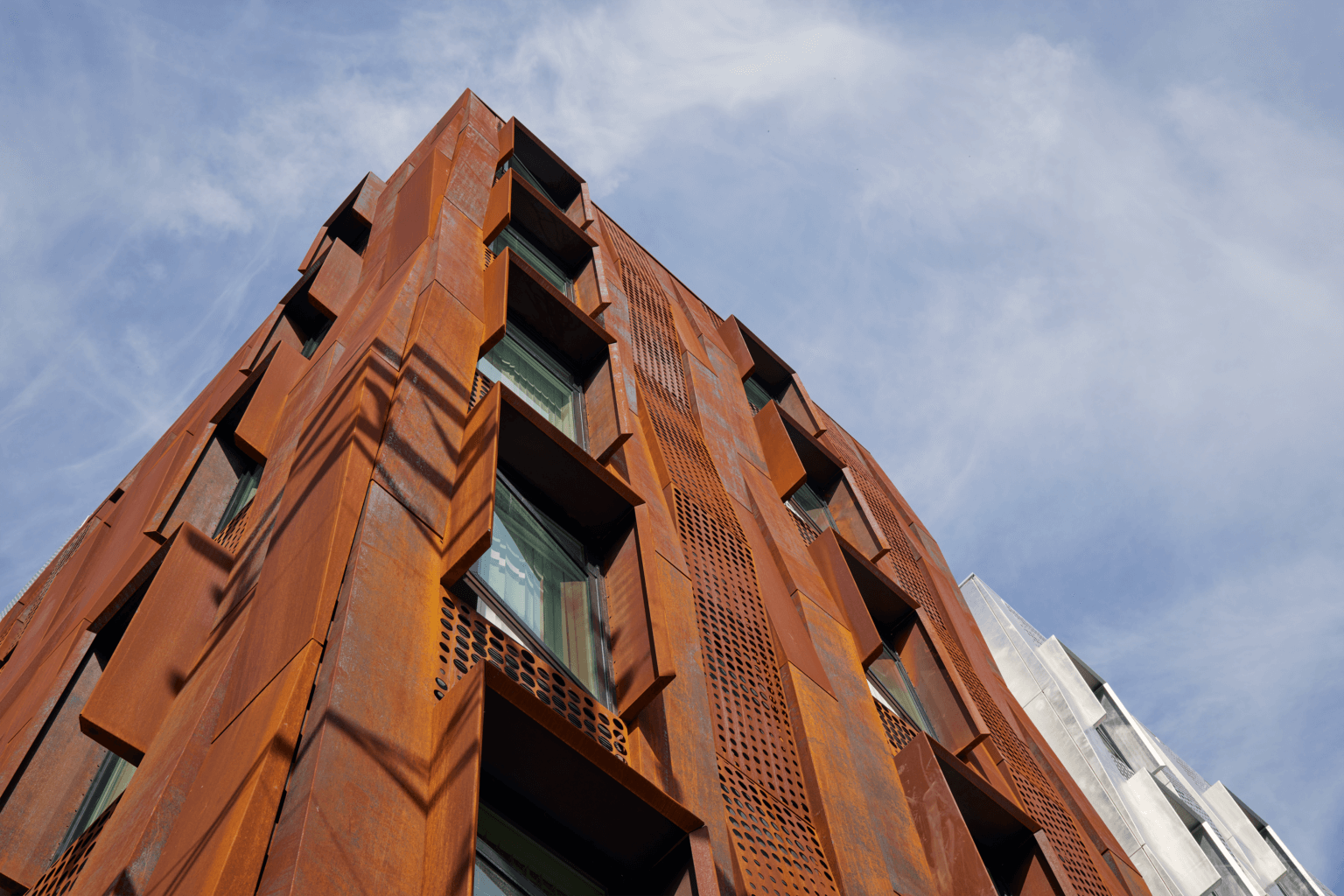 FaÃ§ade details Tahanan Supportive Housing, Photo by Bruce Damonte