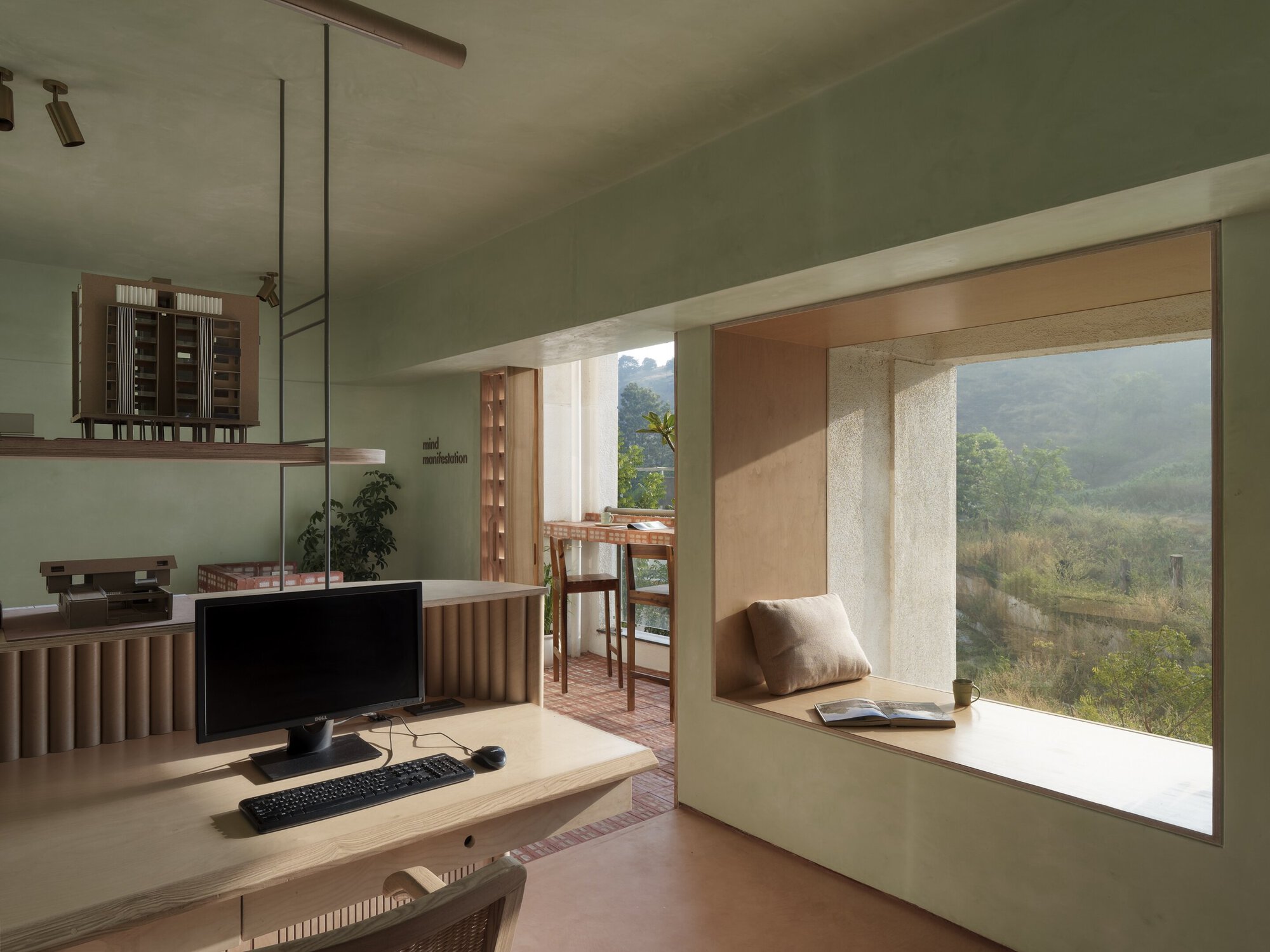 The Perforated Red Bricks Dominate Studio Mind Manifestation Design