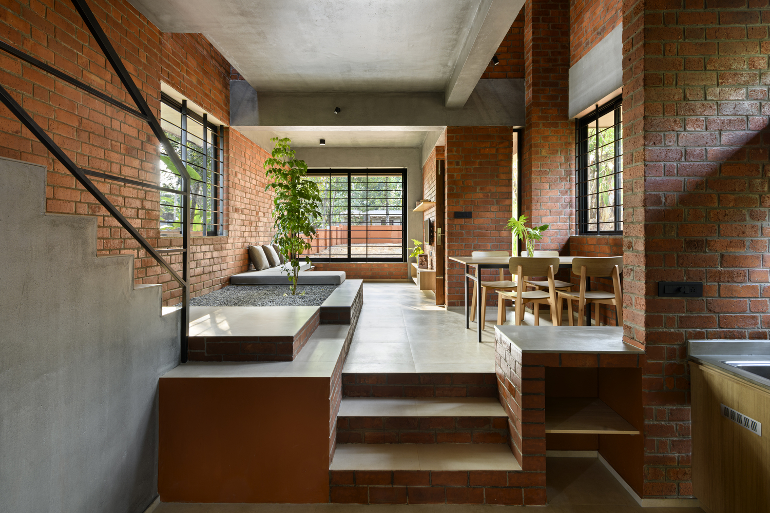 Srijit Srinivas Clever Solution in Using Limited Land To Become a Functional Brick House