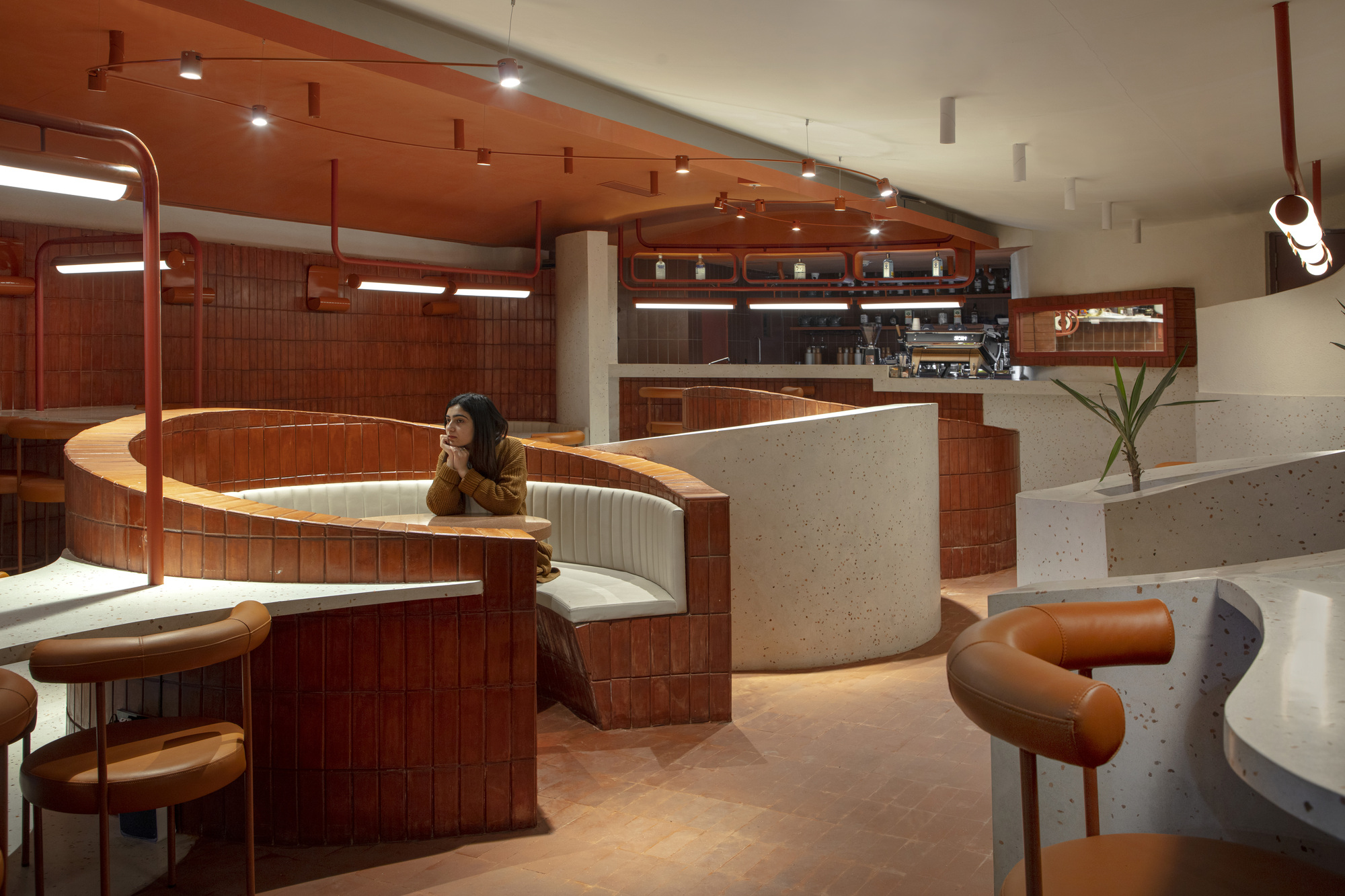 Terracotta and Terrazzo Blends in Rosie & Tillie Restaurant and Bar