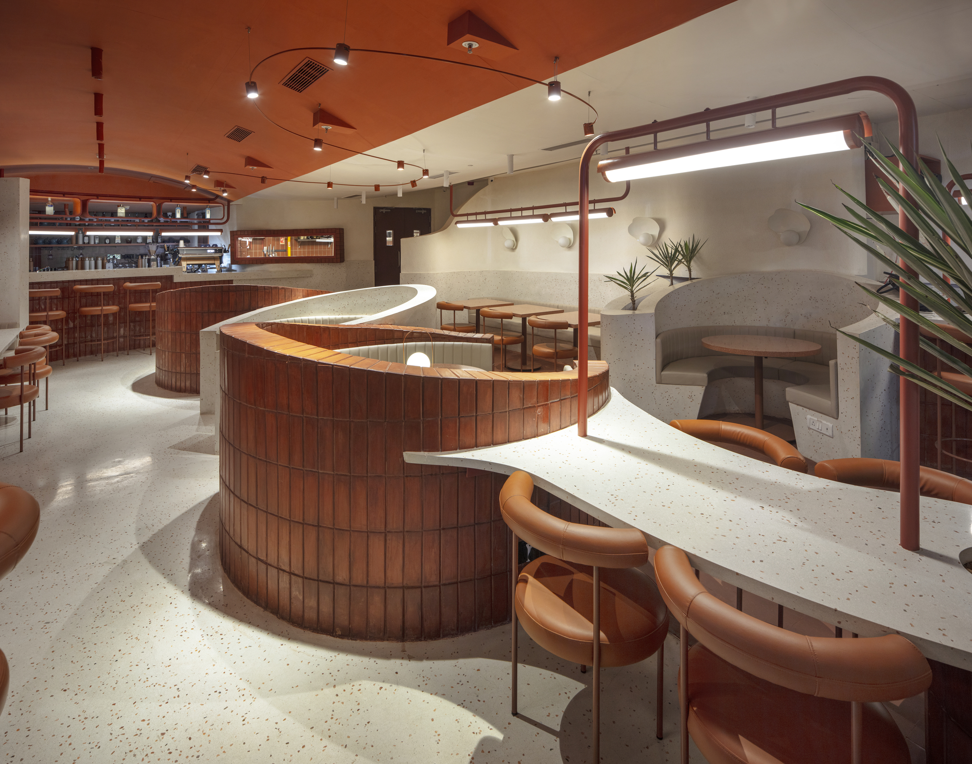 Terracotta and Terrazzo Blends in Rosie & Tillie Restaurant and Bar