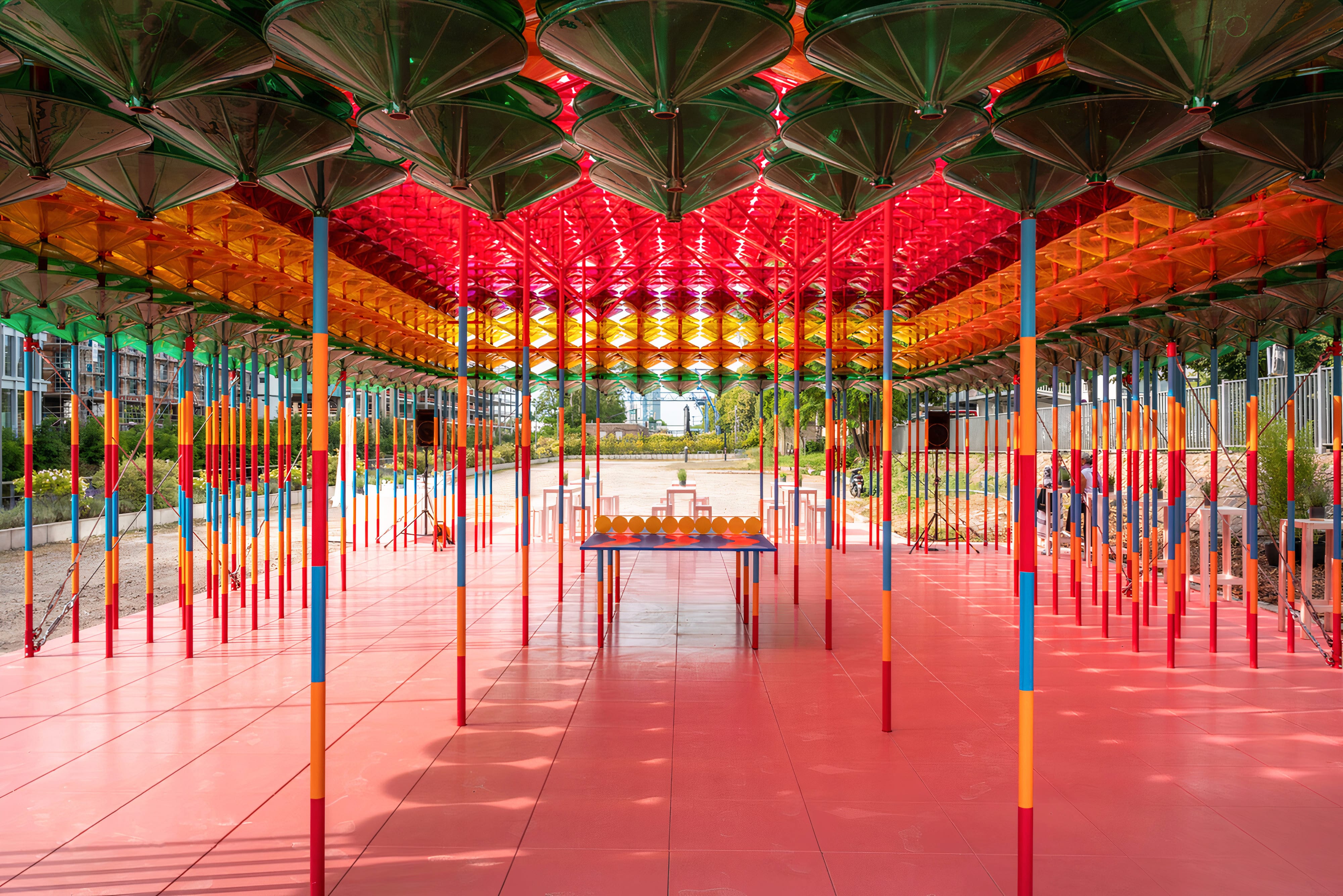Filtered Rays: A Colorful-Transparent Pavilion by Yinka Ilori Open to Public Activities