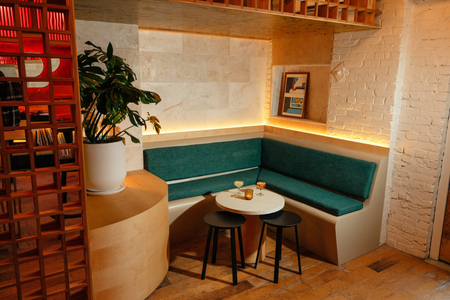 The 36-seat bar serves cocktails and natural wines