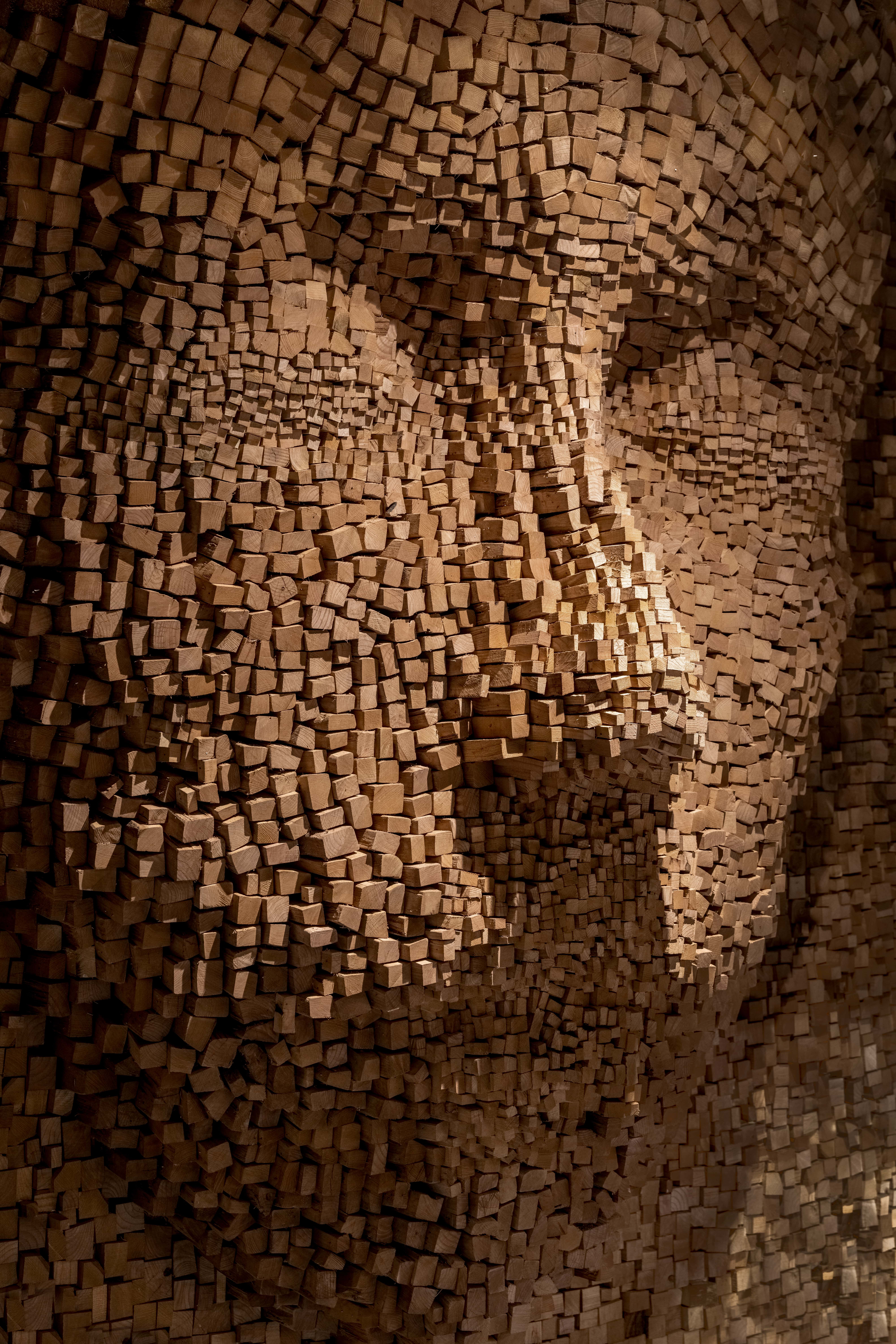 (3D artwork with a man's face as a symbol of self-satisfaction and the world)