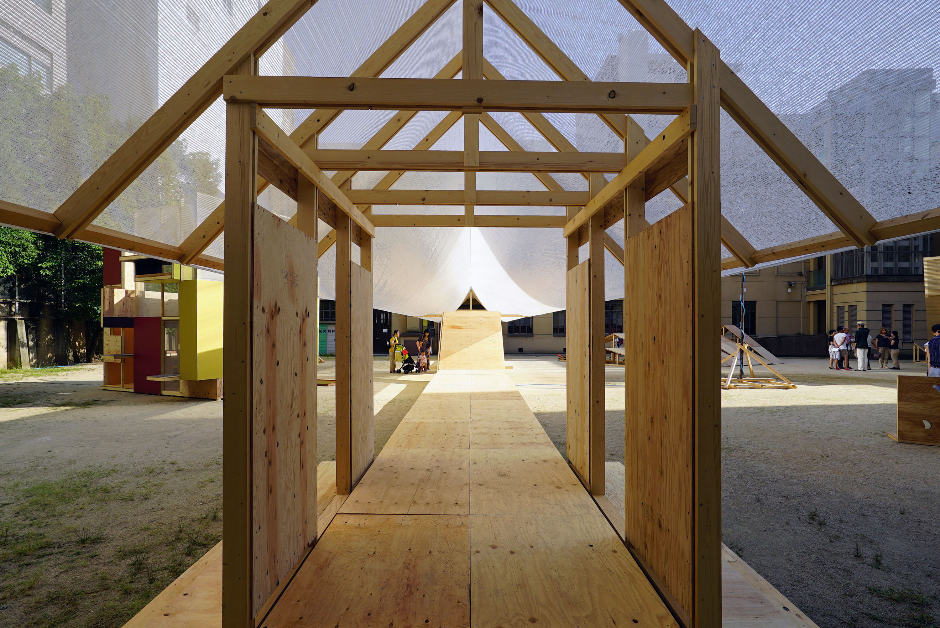 Six Architects from Different Countries Collaborate to Build Kagerou Village Pavilion
