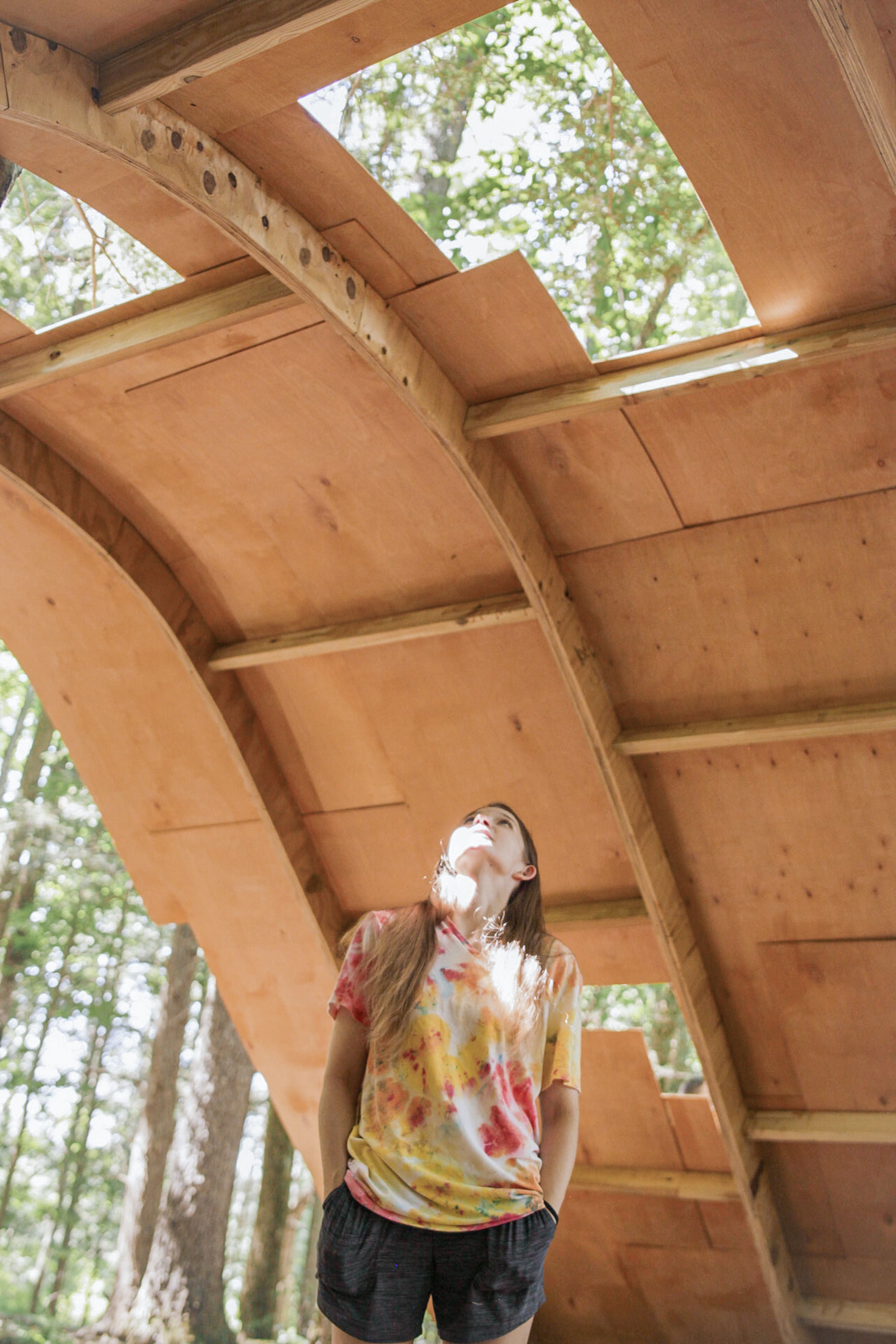 Arrangement of Plywood Boards in Peak A Boo Installation