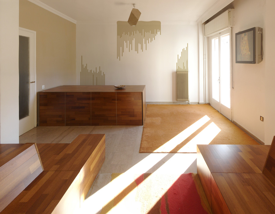 Apartment dining area in Thessaloniki with natural sunlight