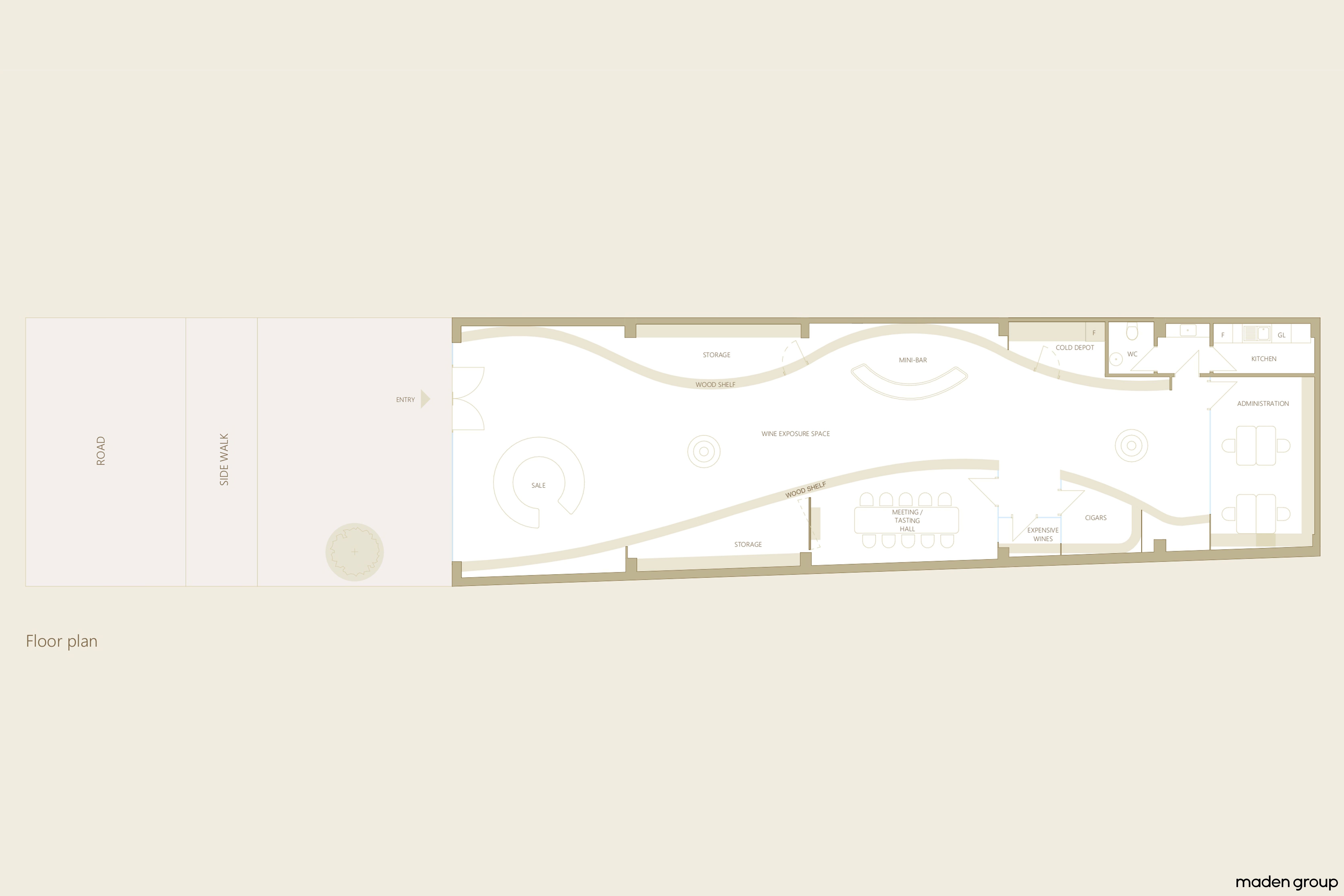 Floor plan of Sirius Wine Shop