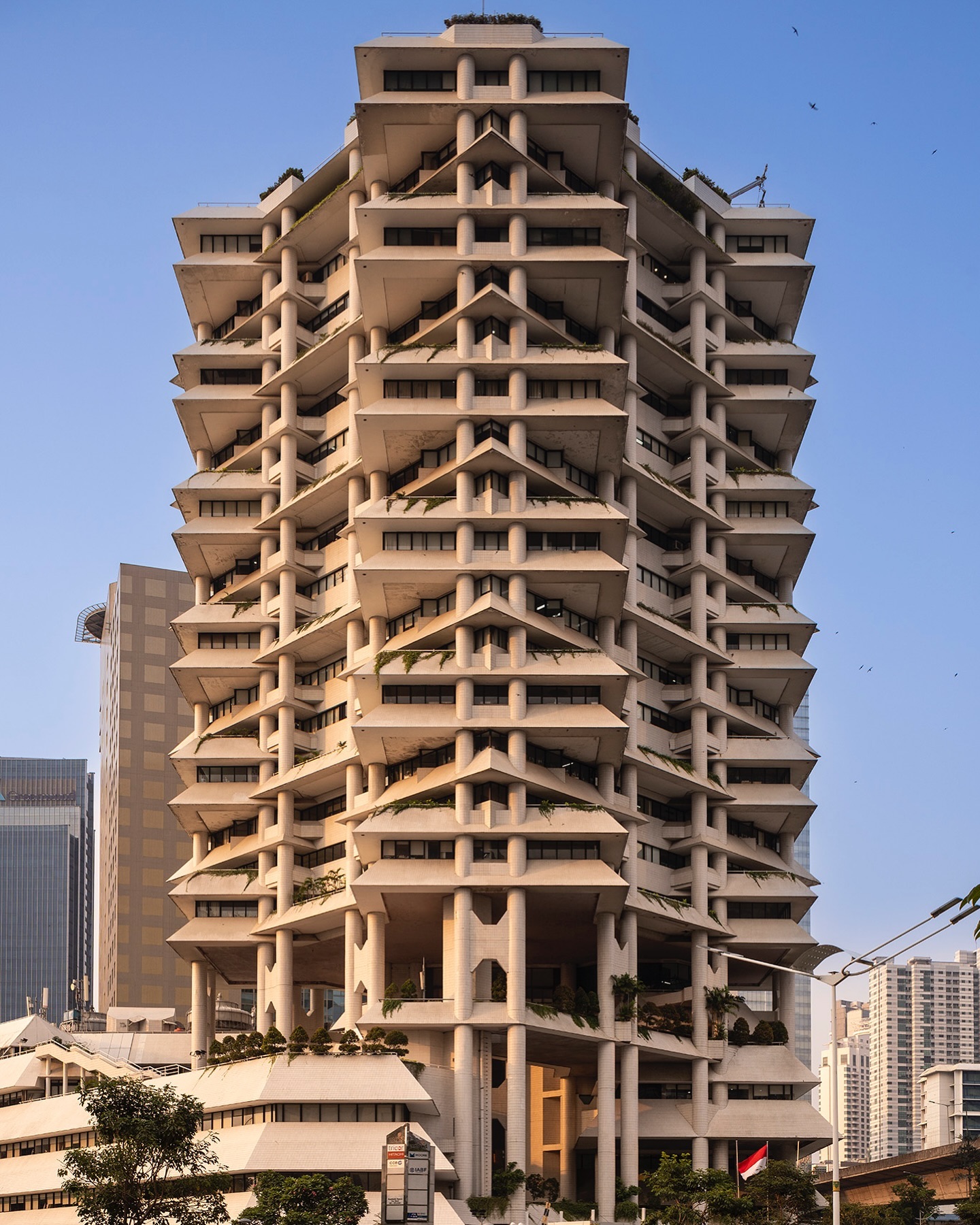 A stacked tower with rotated geometry