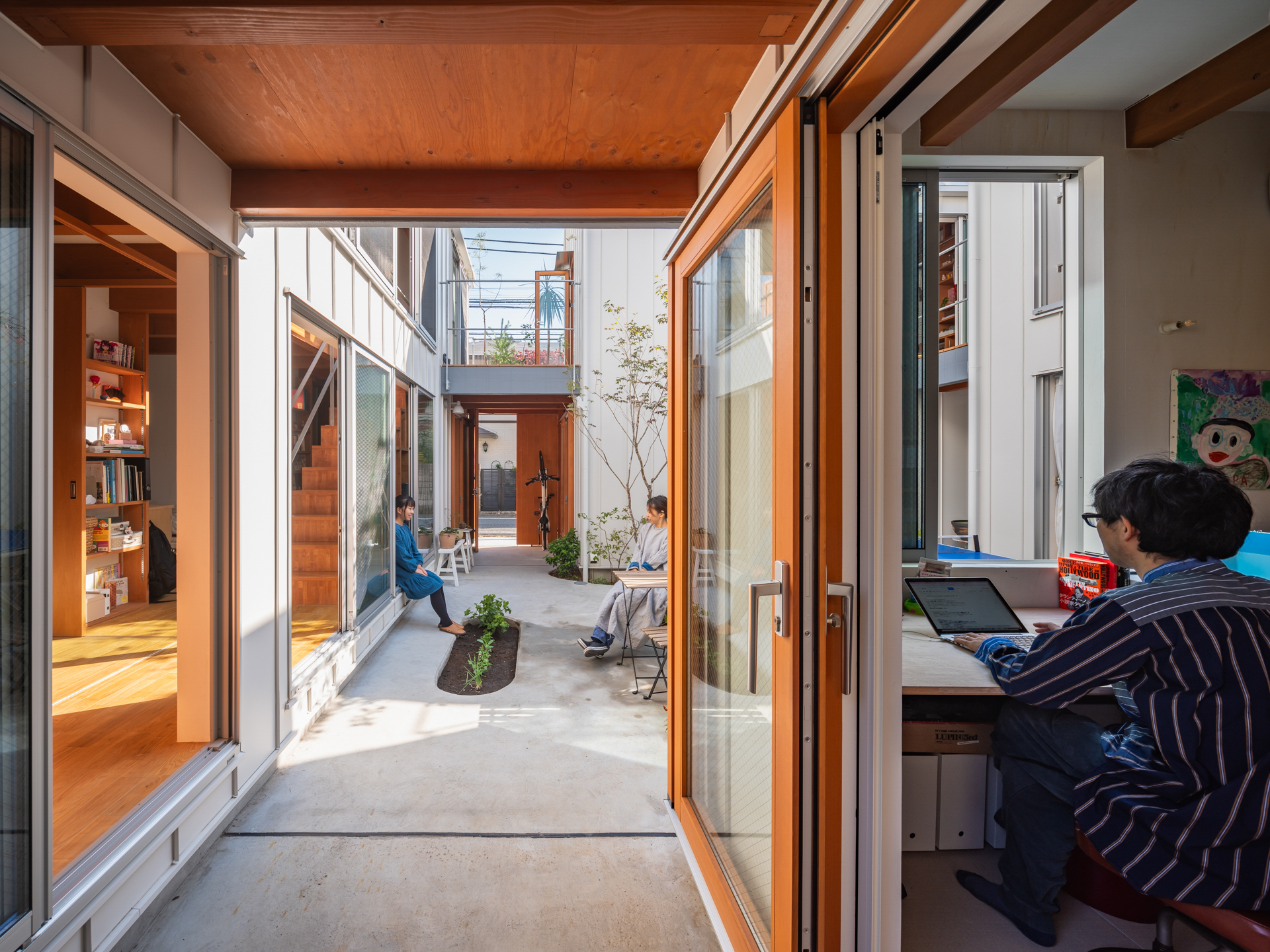 Work room facing the courtyard at Little Village