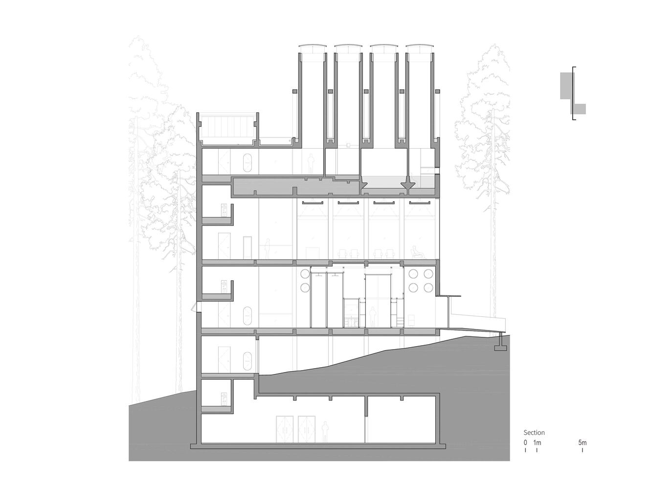 Concrete Building in the Middle of A Forest by Vector Architects