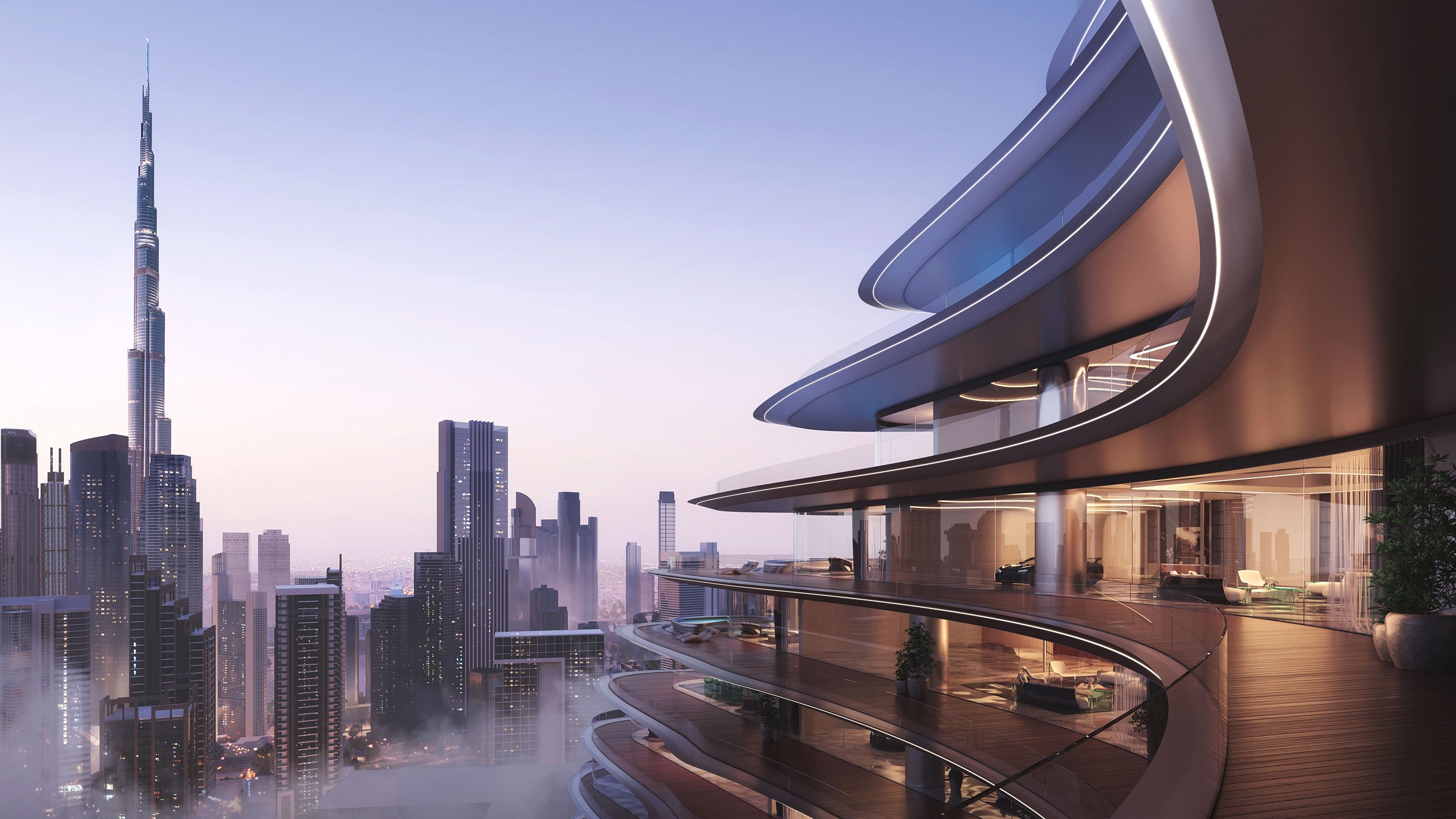 Balcony view Bugatti Residences, Source by Binghatti