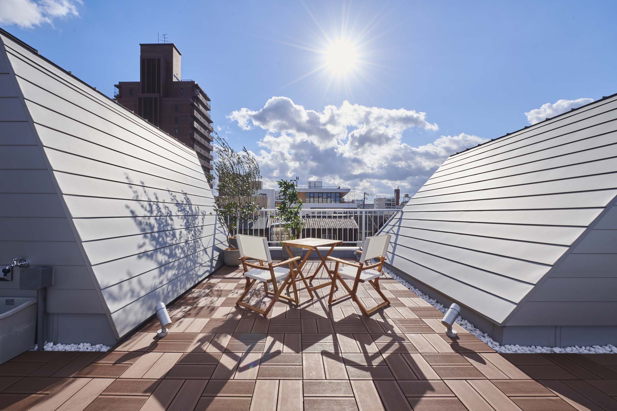 The rooftop terrace can also be a shared space for residents