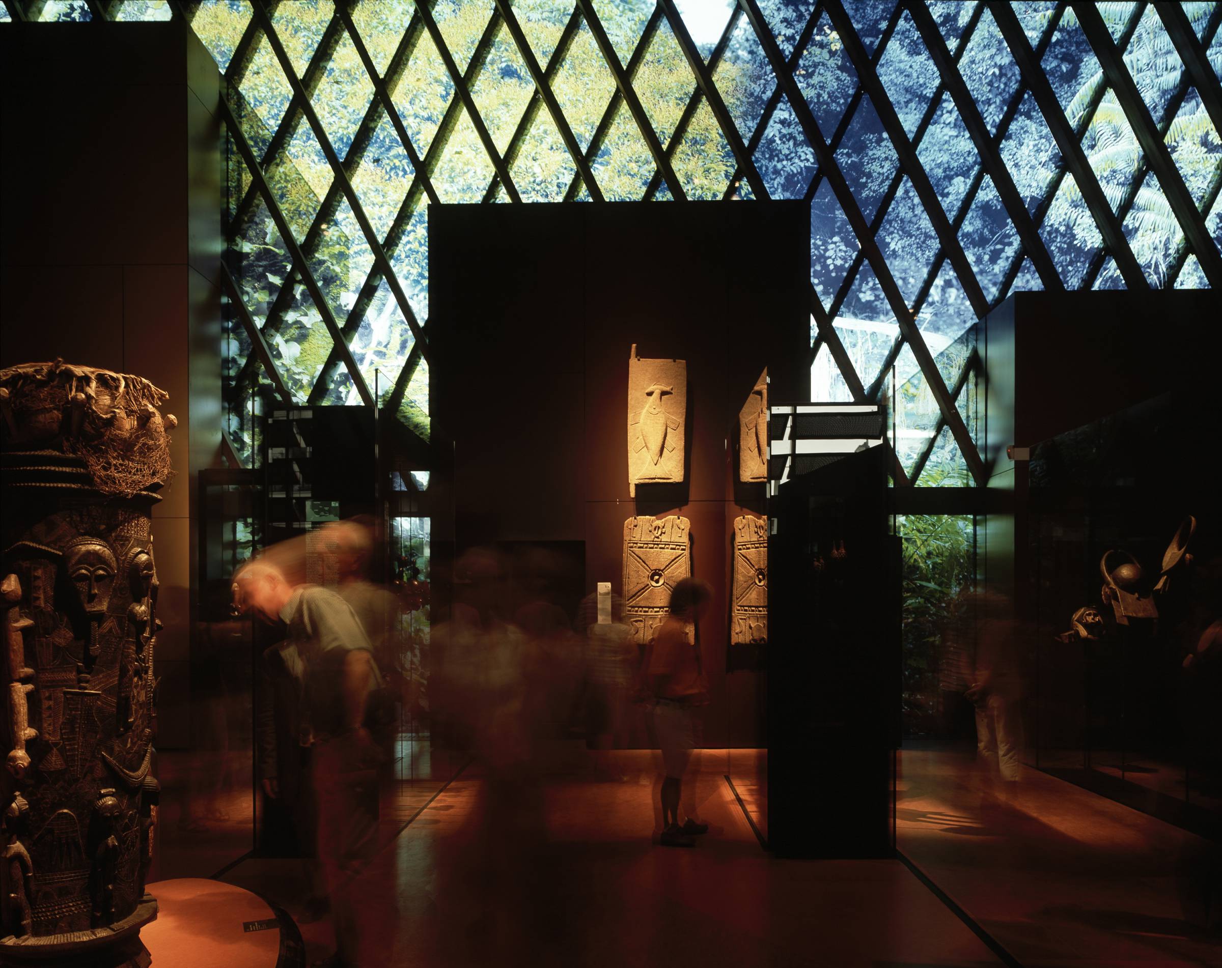 The MusÃ©e du Quai Branly's dark interior