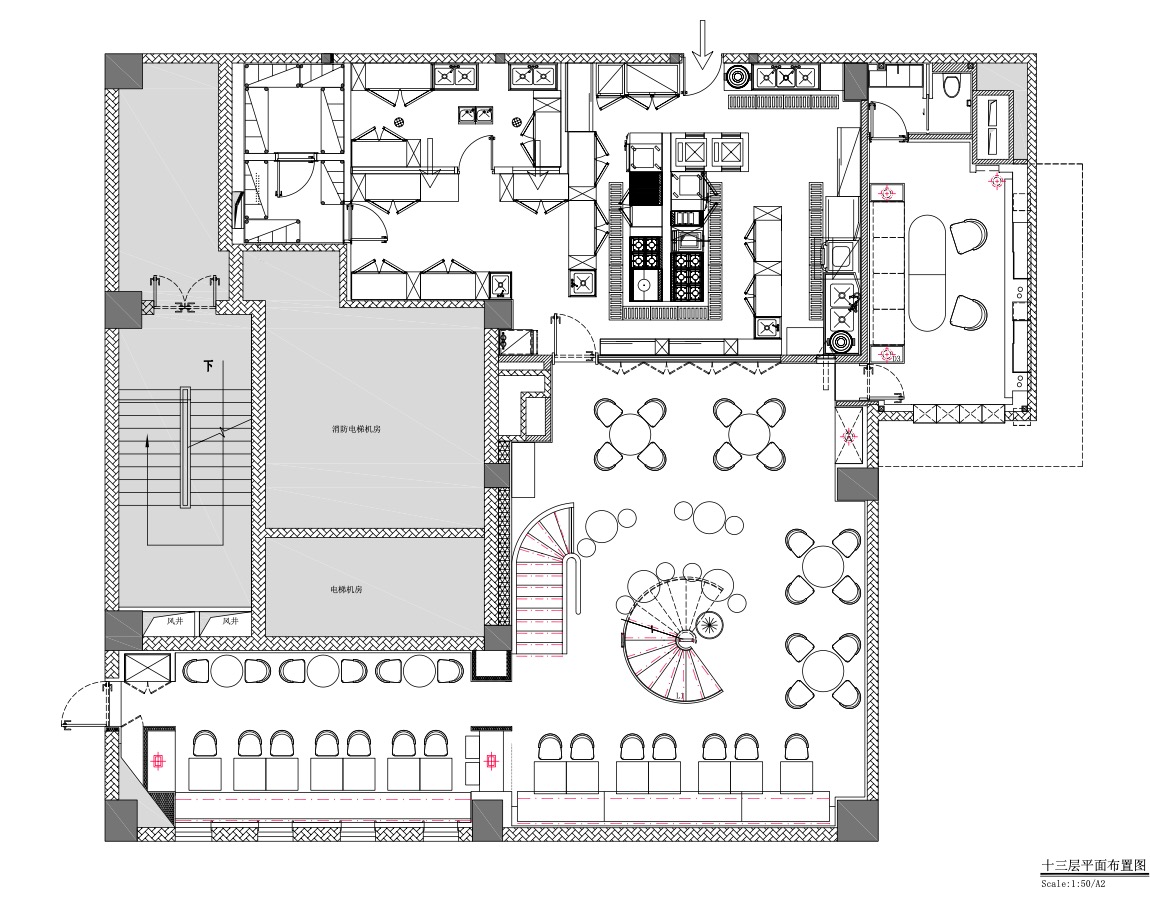 The Thirteen Floor Layout of Le Coq Wine & Bar 