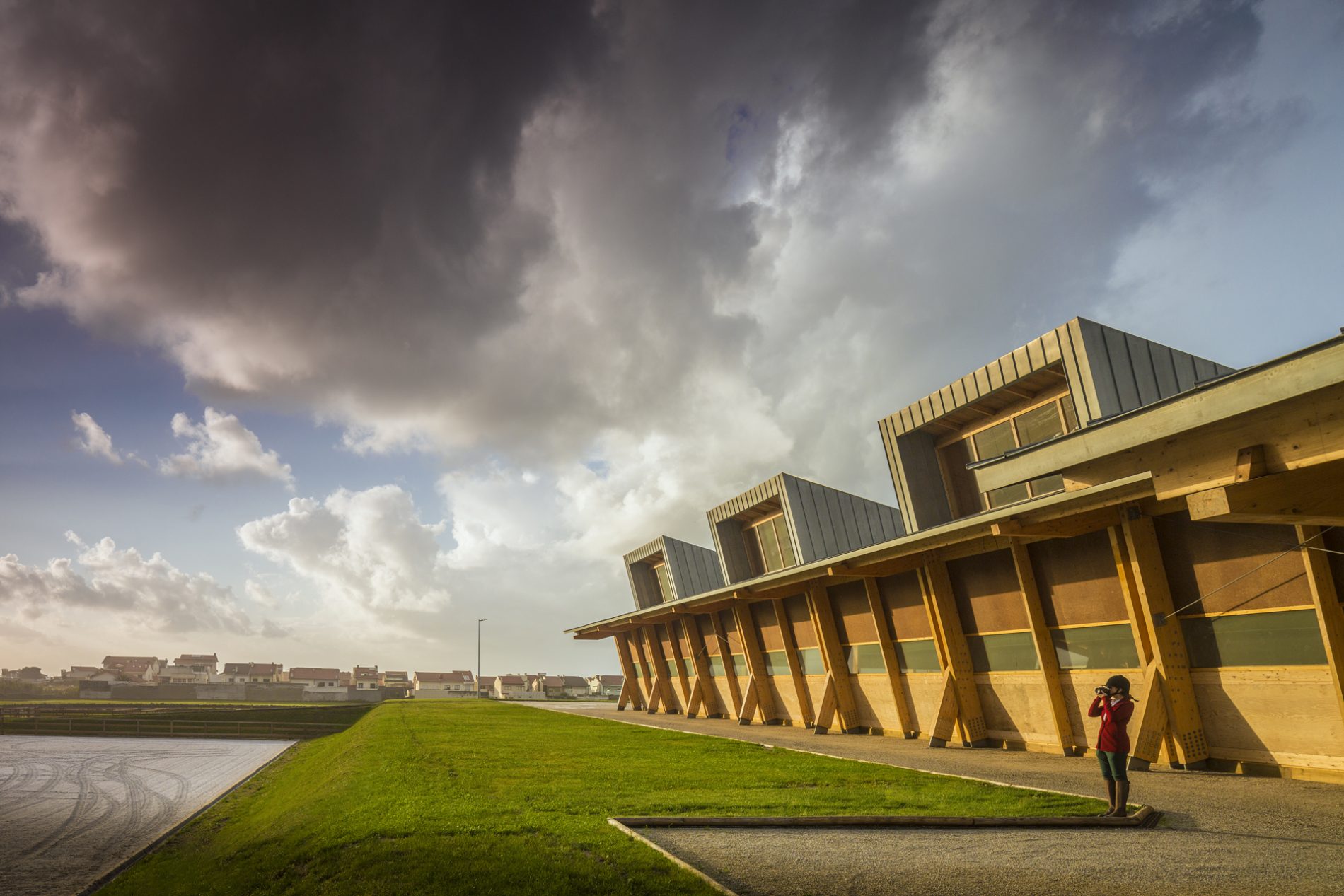 The exterior of the equestrian center