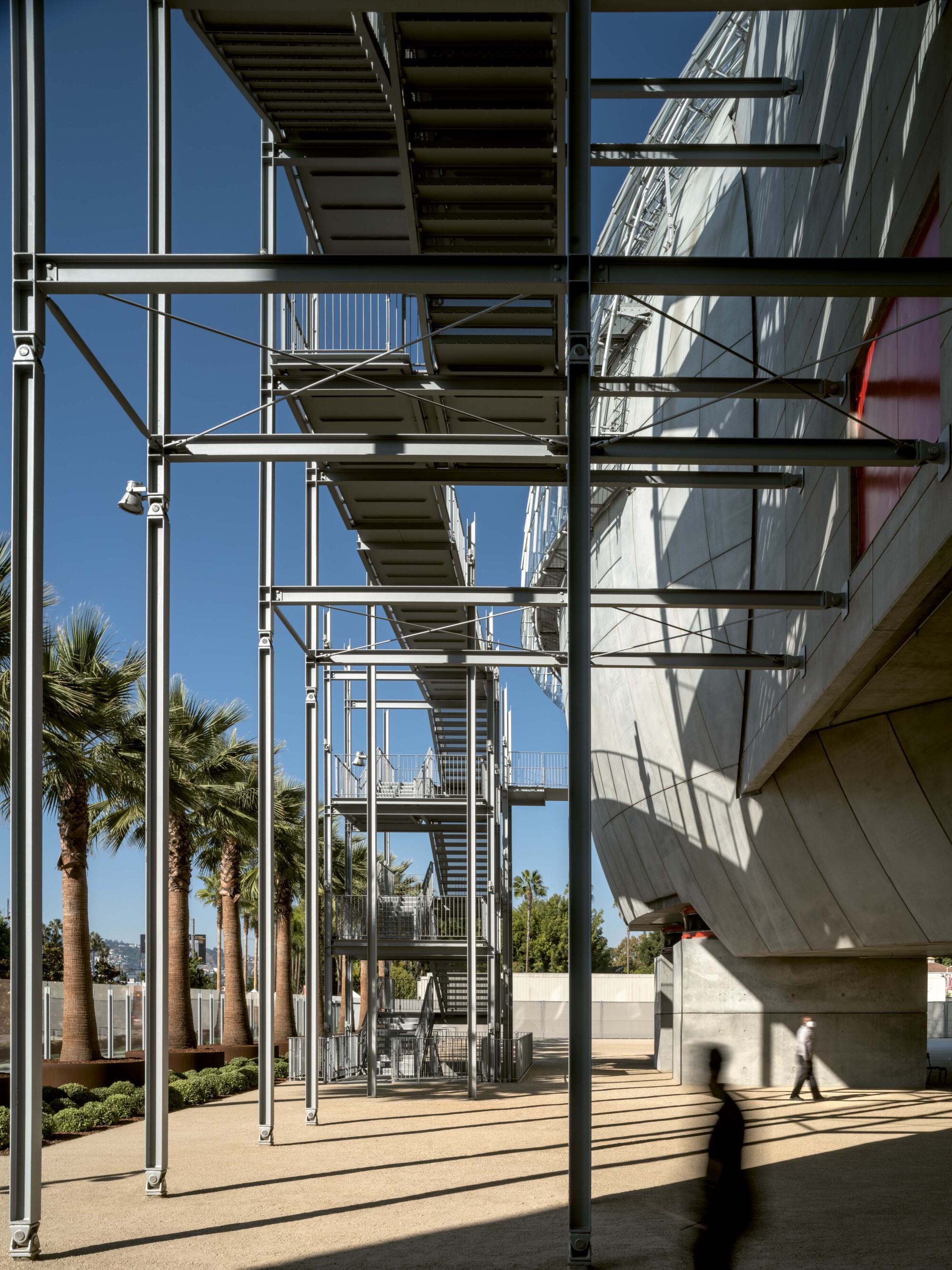 The external stairs of Academy Museum of Motion Pictures