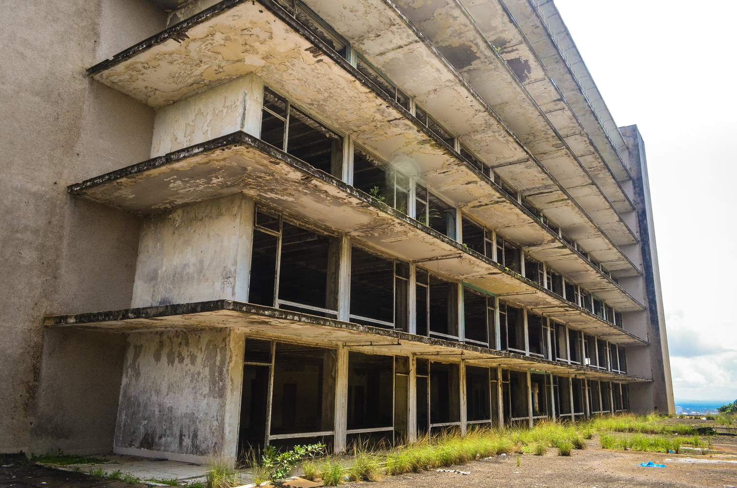 The appearance of the now uninhabited Ducor Hotel