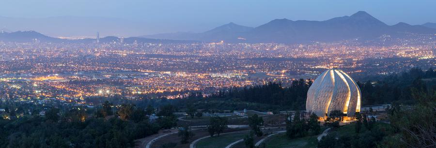 BahÃ¡âÃ­ Temple at the foothill of the Andean (cr: doublespace)