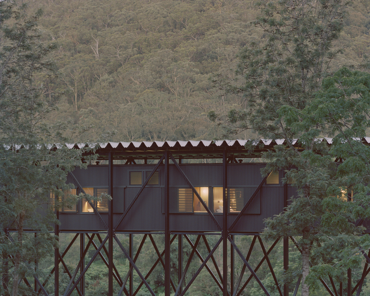 The lifted mass of Bundanon Art Museum & Bridge