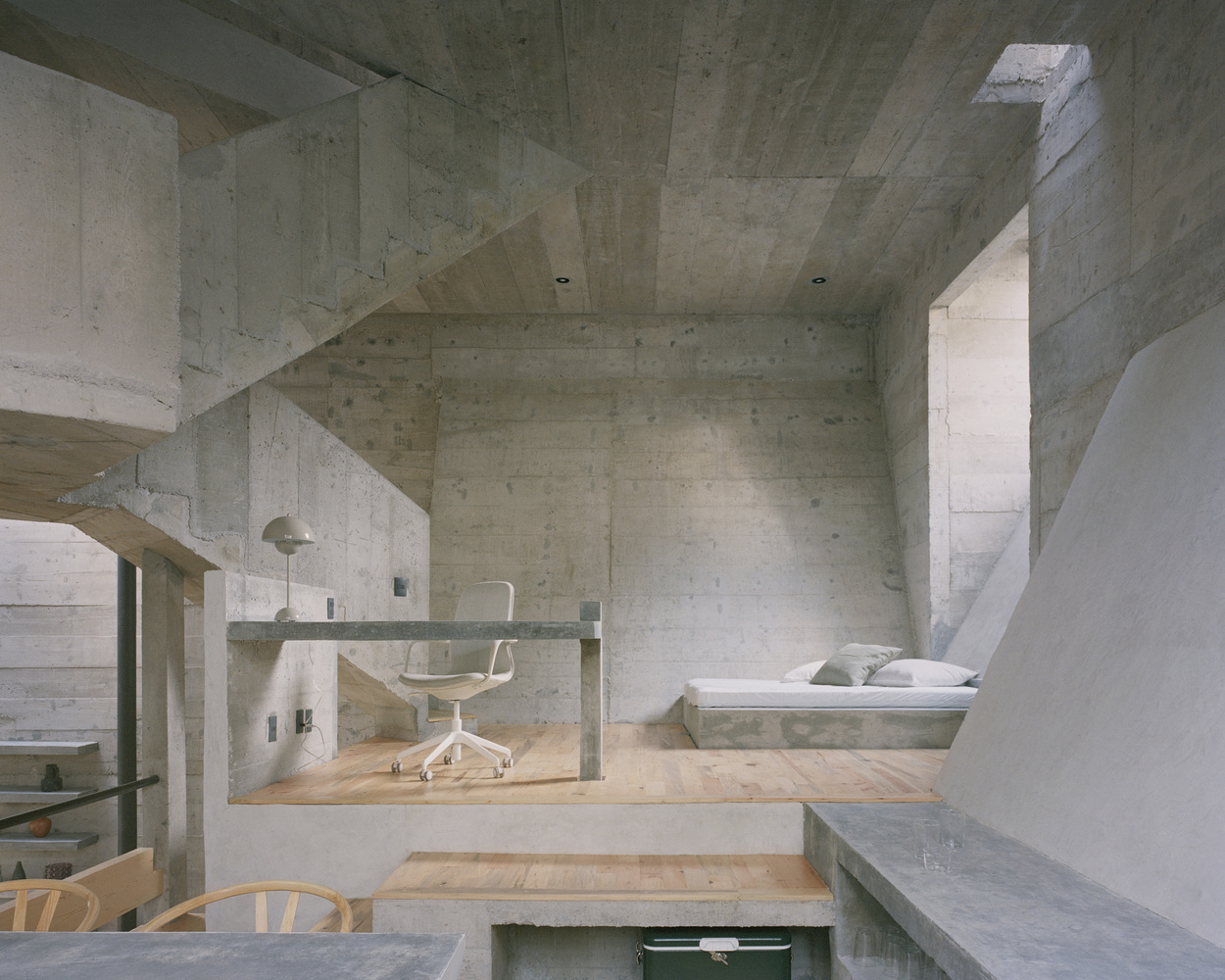 Built-in concrete furniture