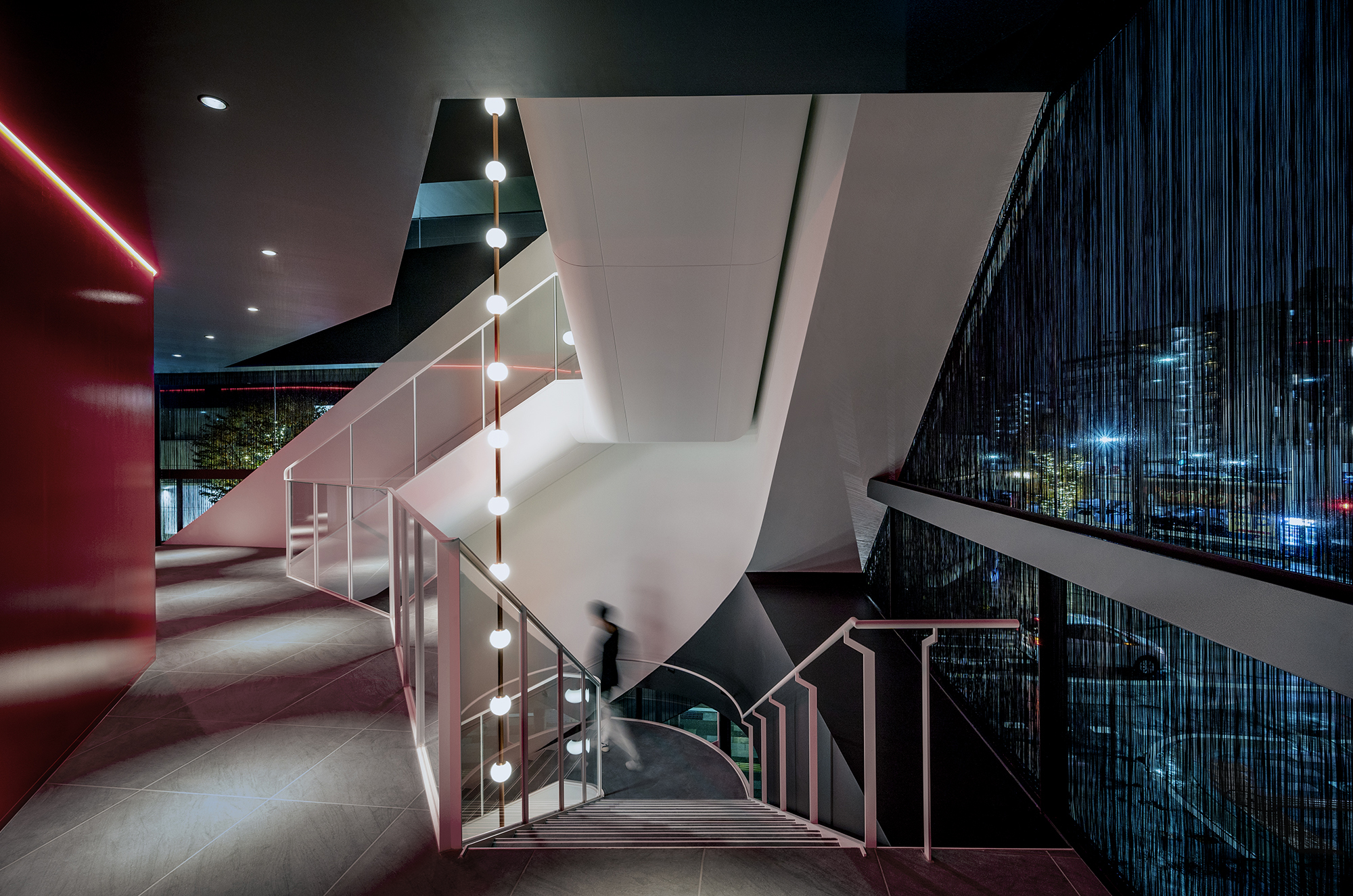 Interior view and stairs of Building 010, Photo by Gion
