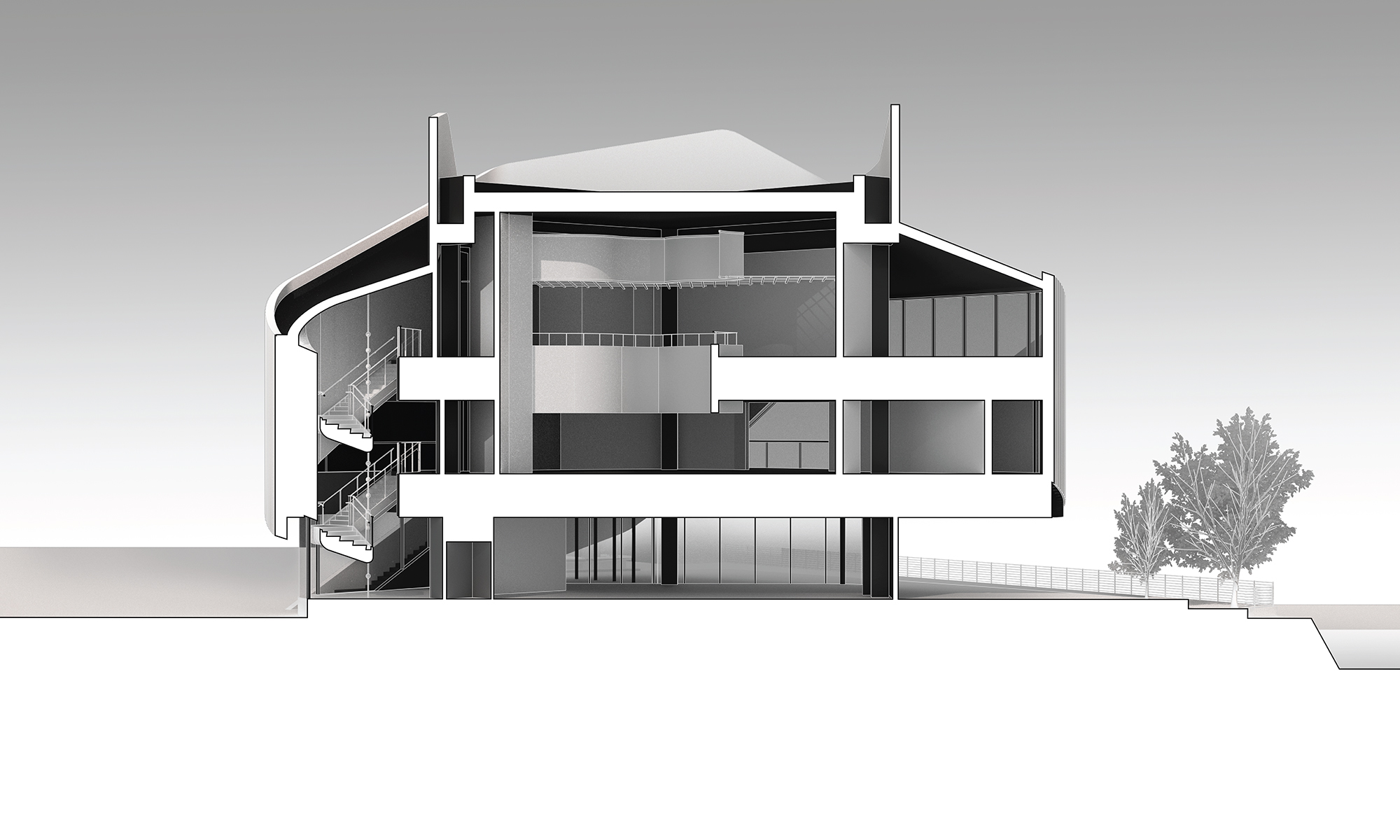Section of building 010, source by Clouds AO