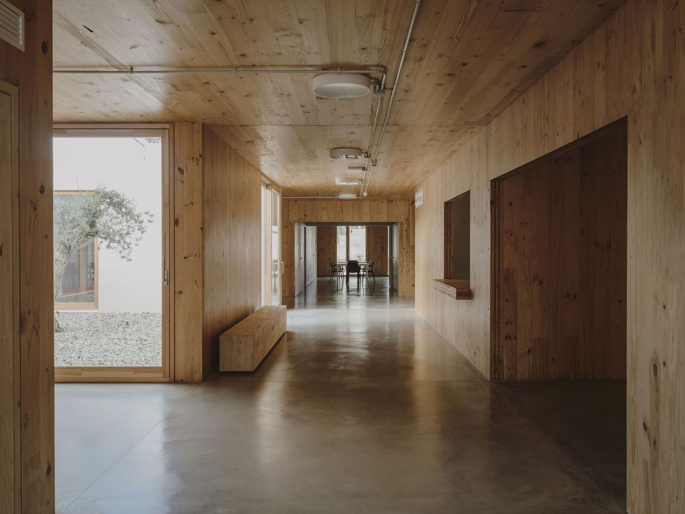 The predominance of wood in the interior