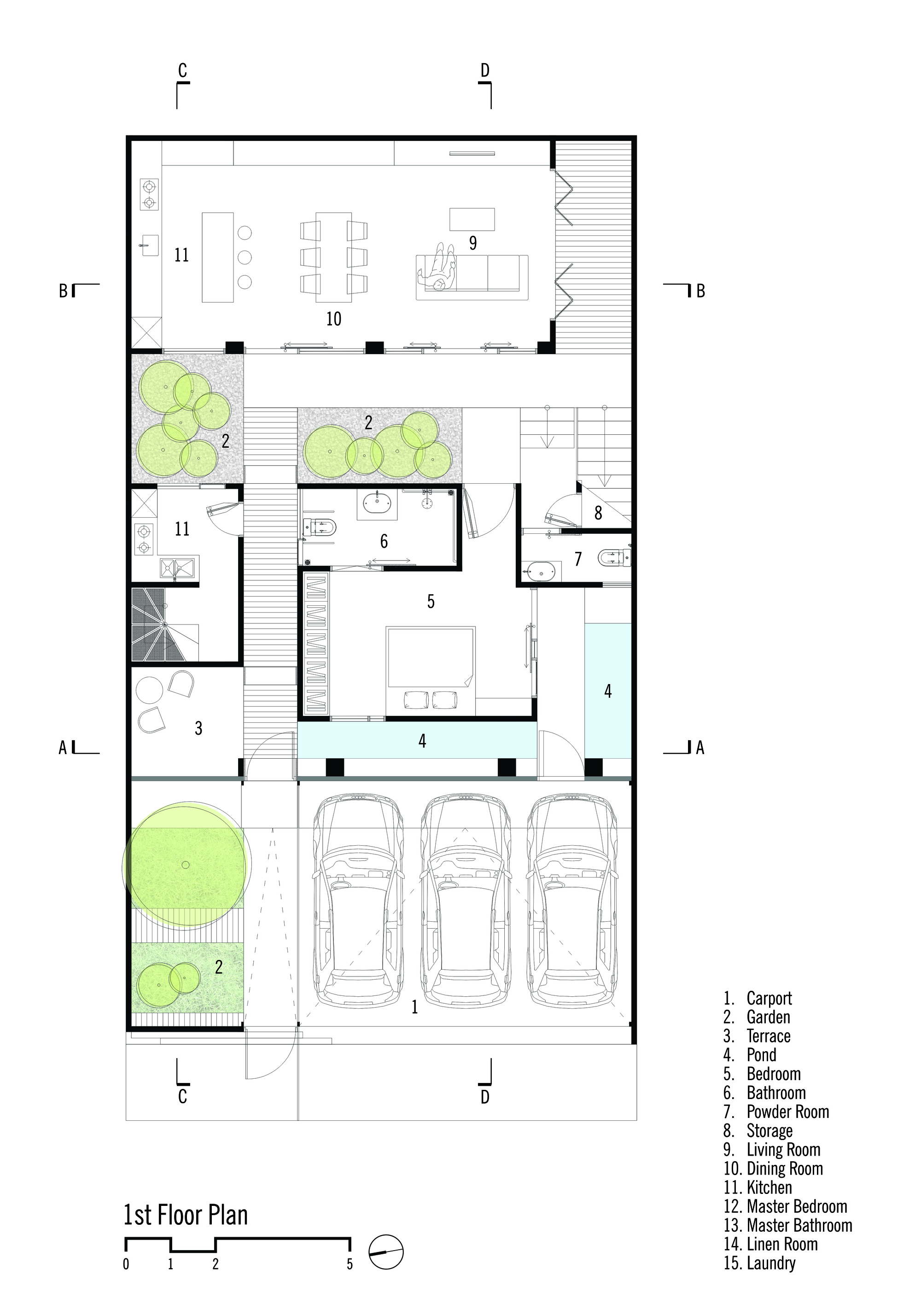 Dynamic Diversity of Simple Materials in concrete house interiors