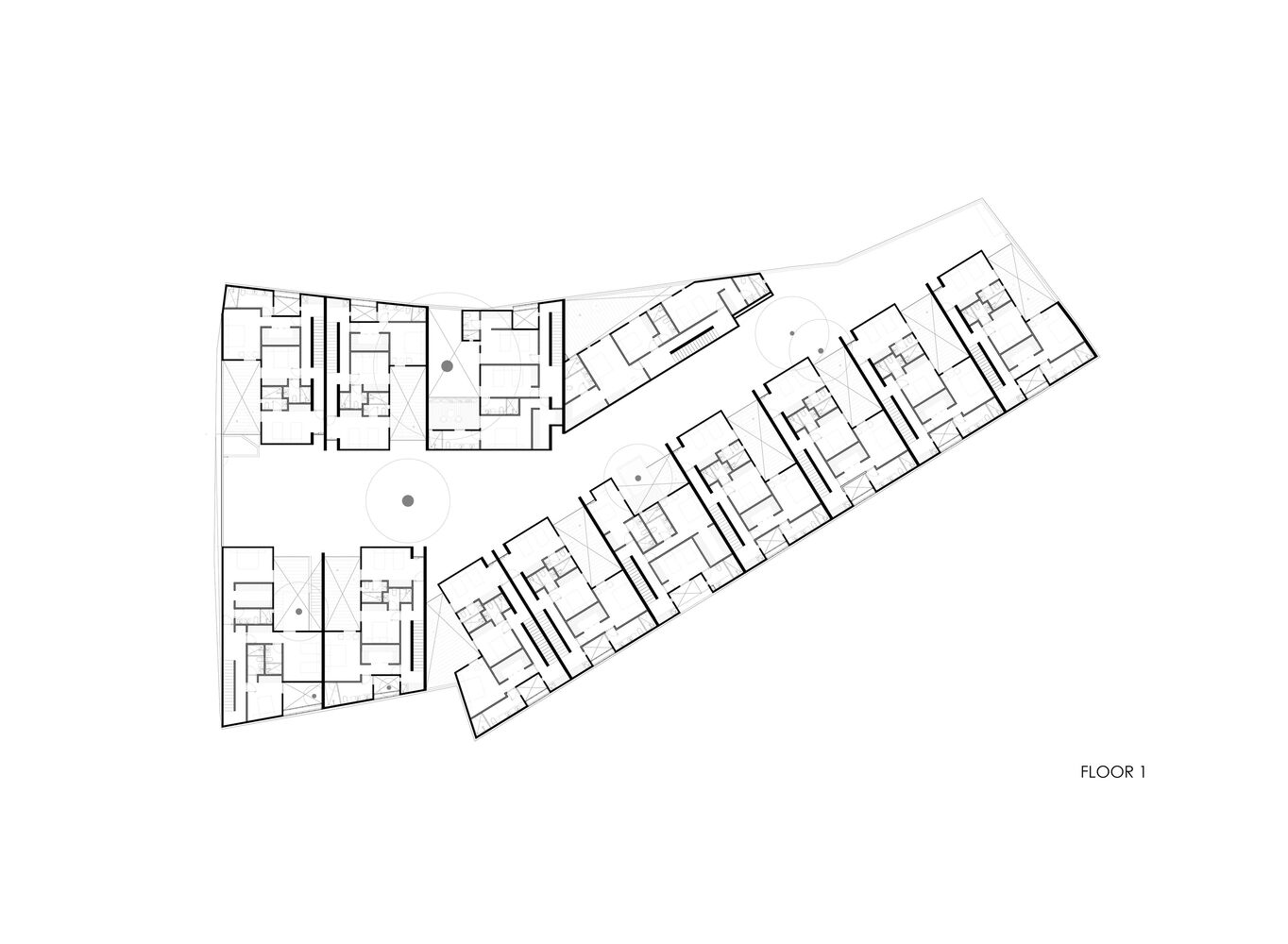 First floor plan, Source by Miguel de la Torre Arquitectos
