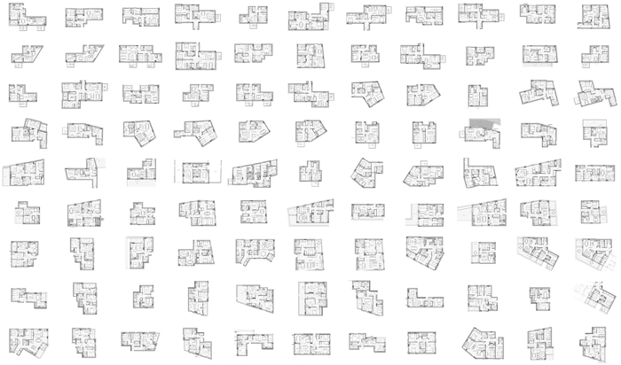 The diversity of buildings at Hawley Wharf that can be seen from their respective plans