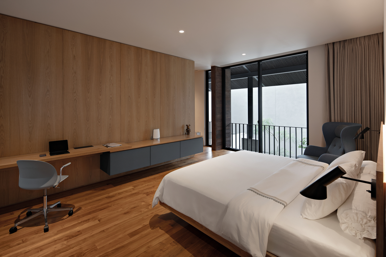 Interior of Hideout House master bedroom, Photo by Mario Wibowo