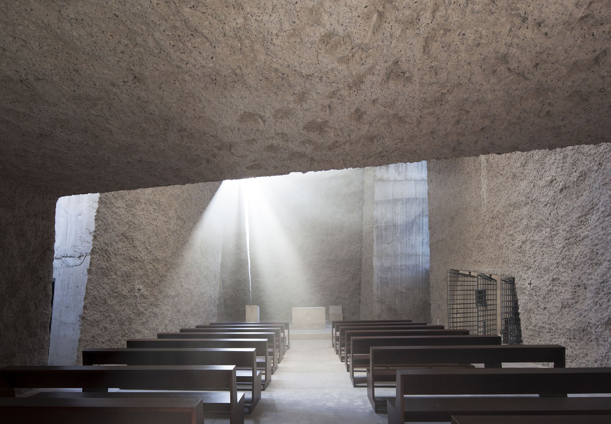  While the altar, confirmation, and communion receive light during the day through the roof window