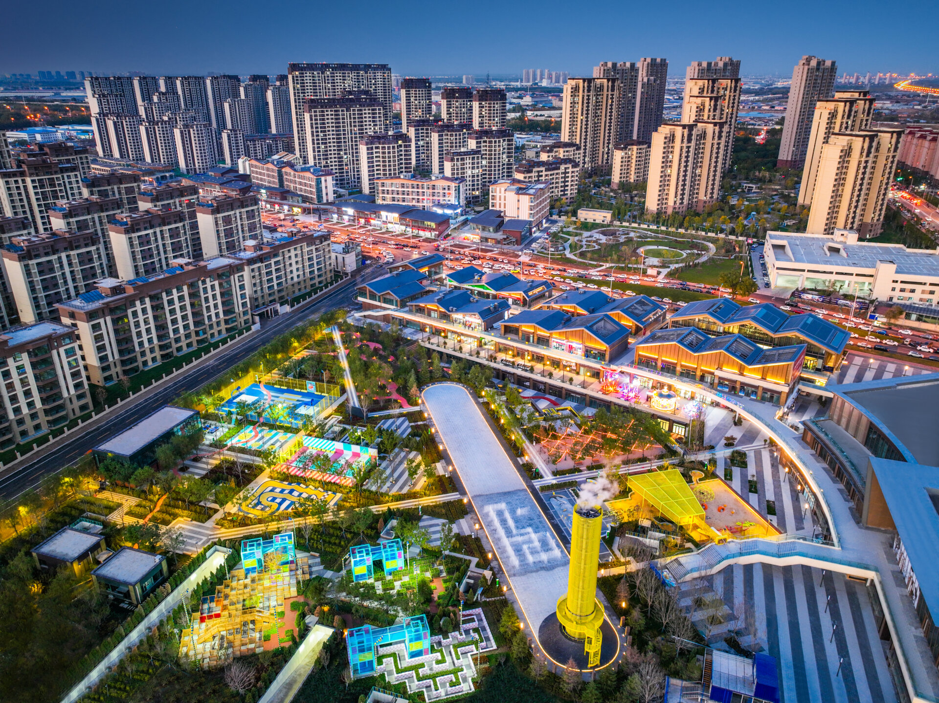 Vibrant Tianjin 4A Sports Park breaks the monotony of the surrounding high-rises