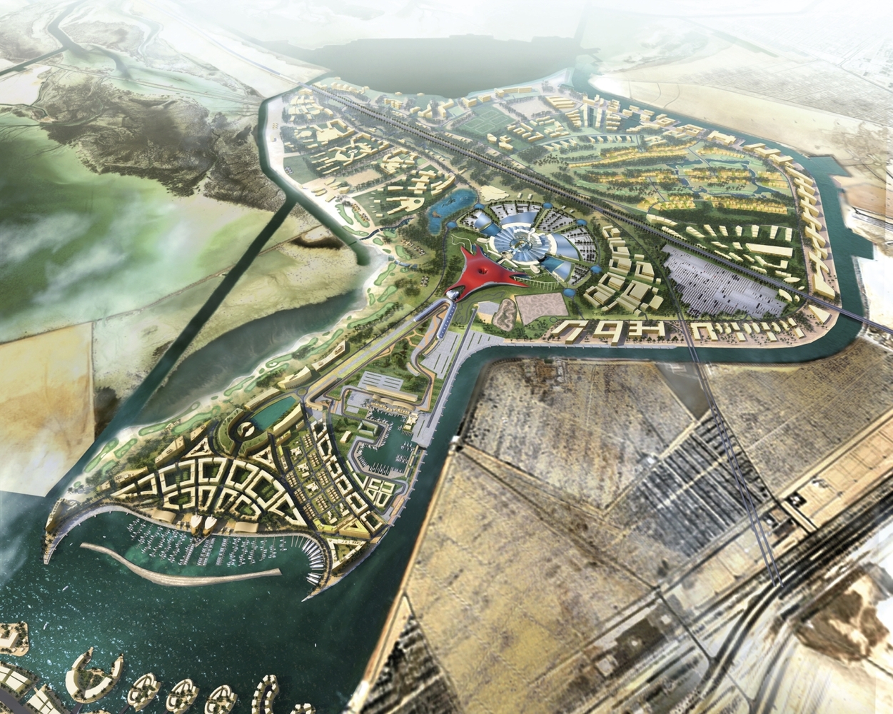 Ferrari World Abu Dhabi site plan, Source by Benoy