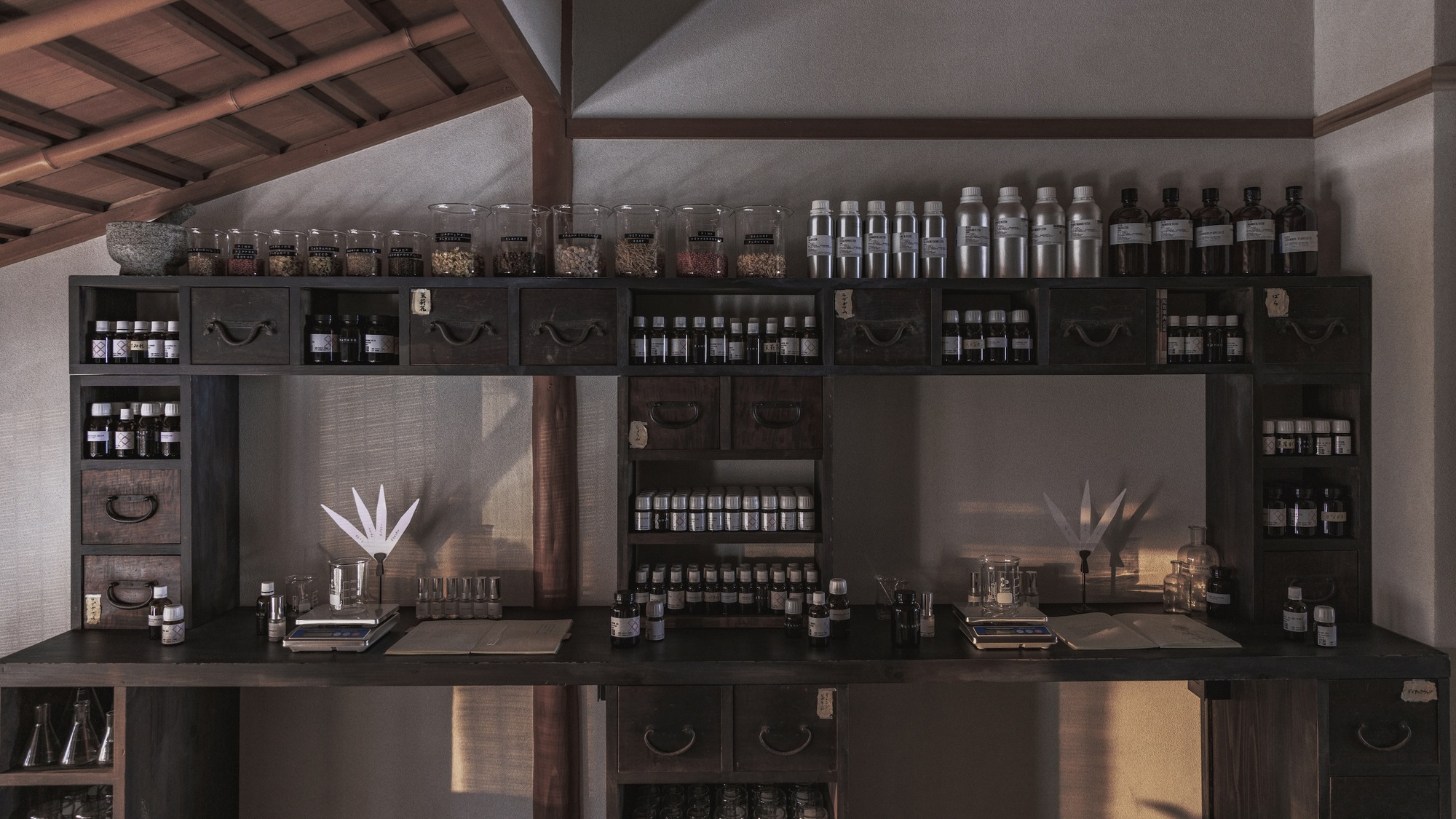 Perfume organ of Le Labo Kyoto Machiya